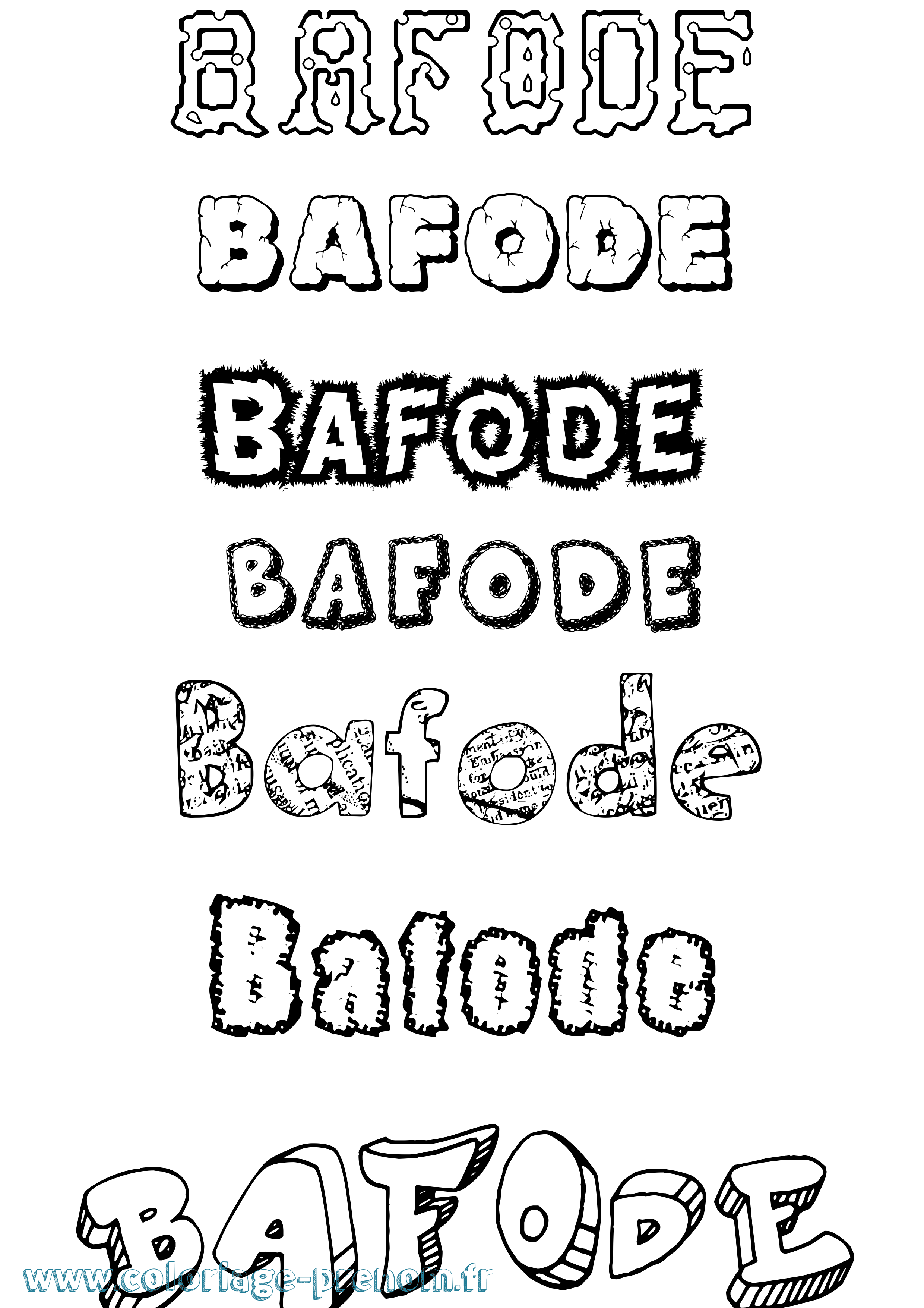 Coloriage prénom Bafode