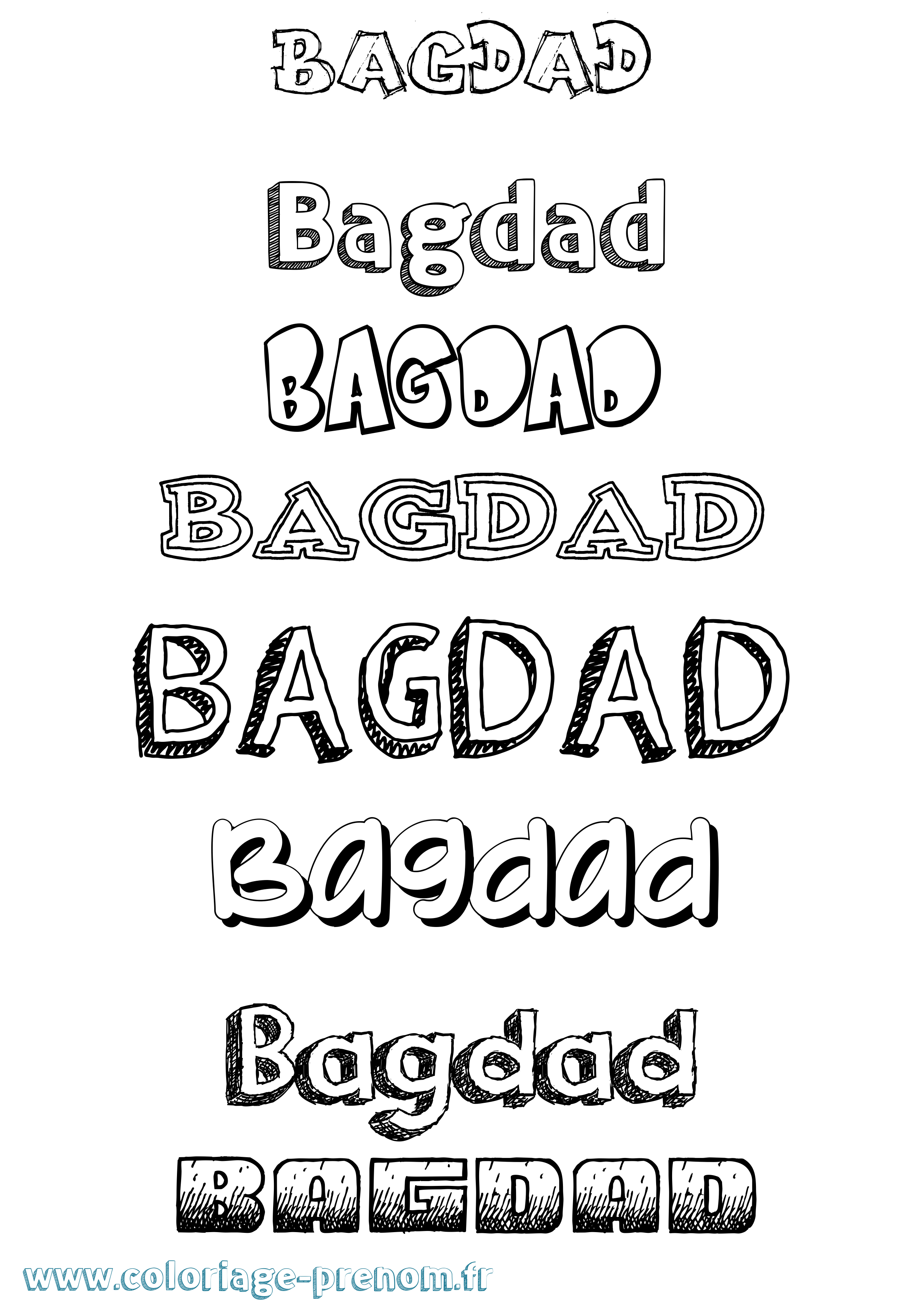 Coloriage prénom Bagdad Dessiné