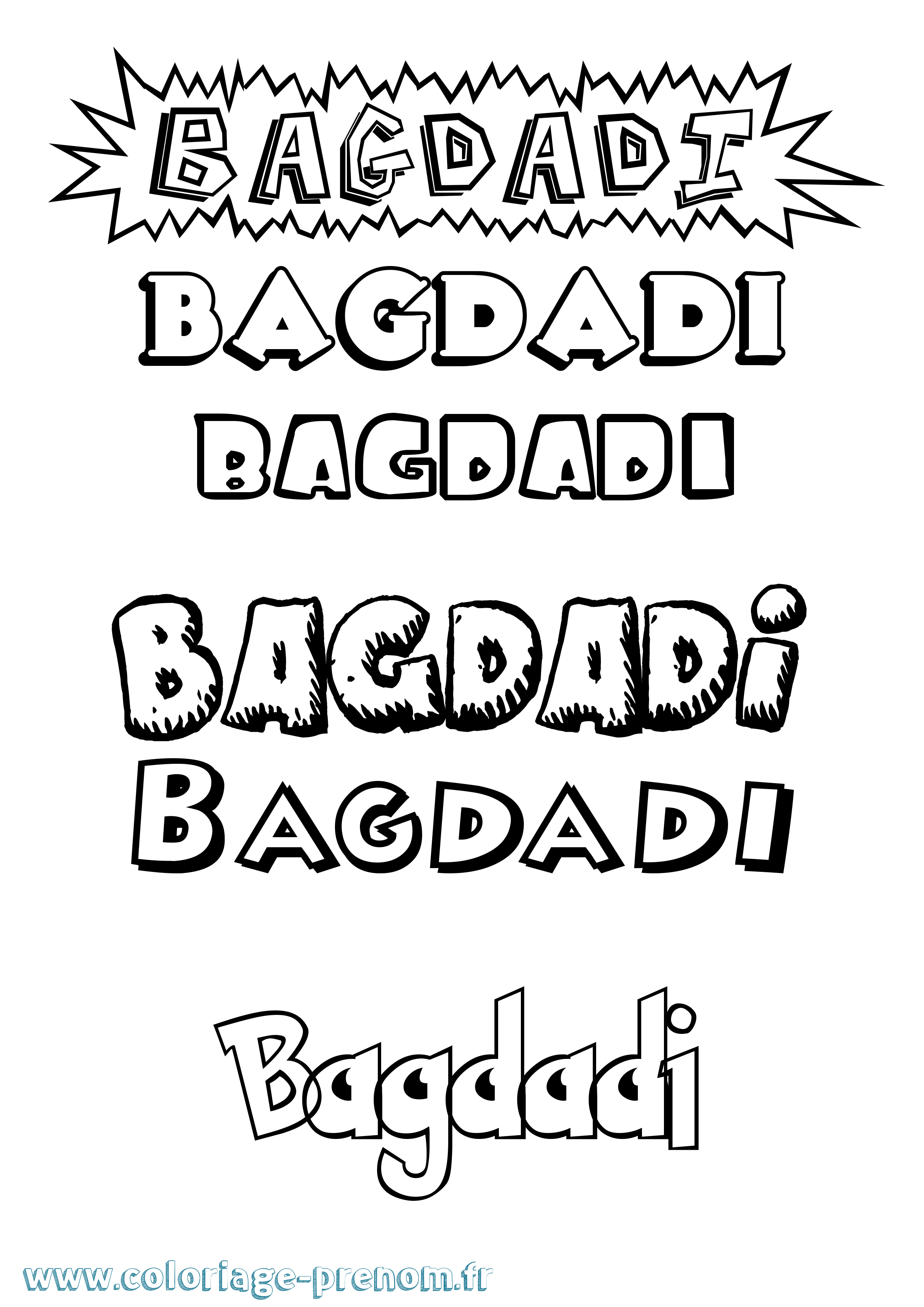 Coloriage prénom Bagdadi Dessin Animé
