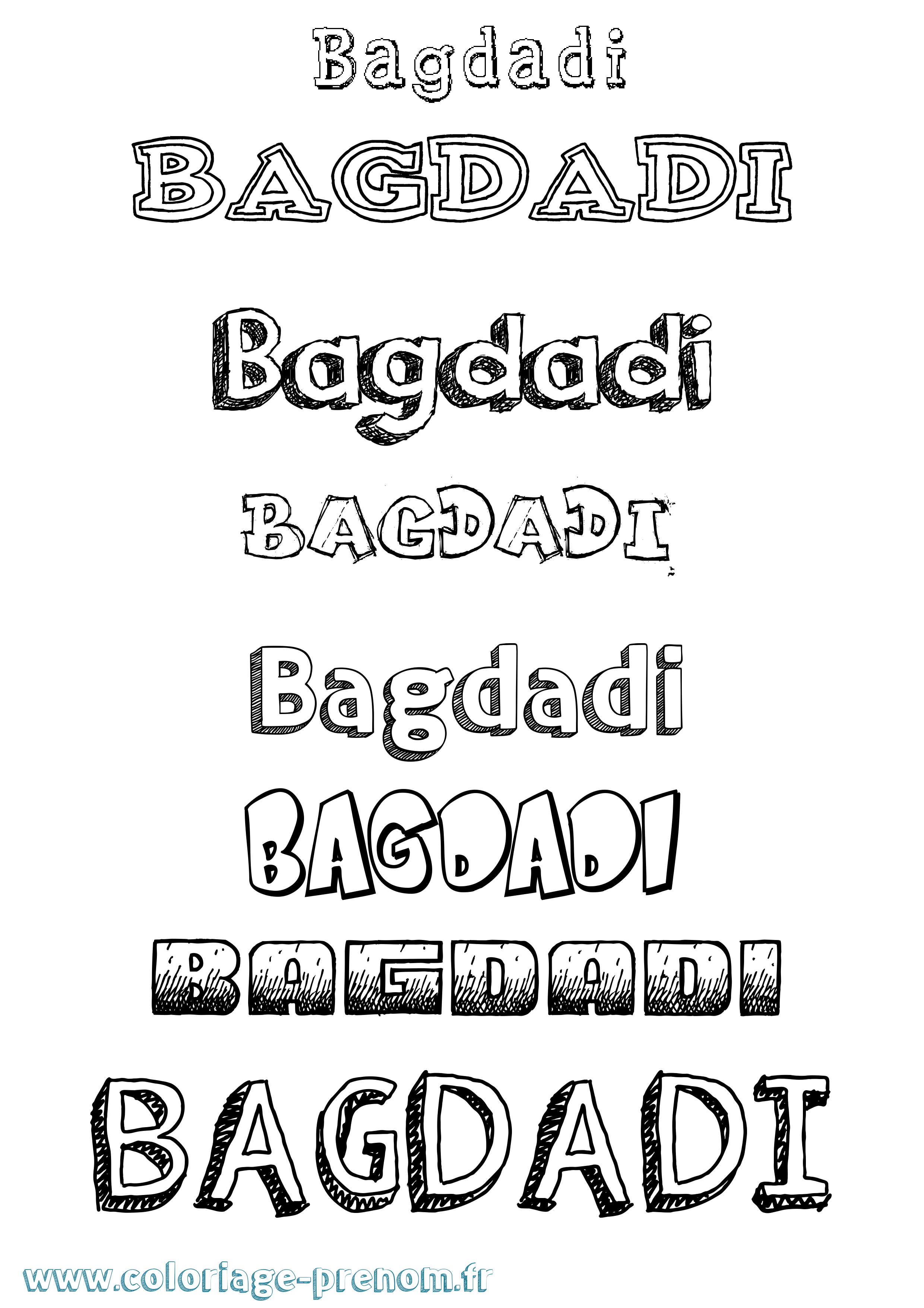 Coloriage prénom Bagdadi Dessiné