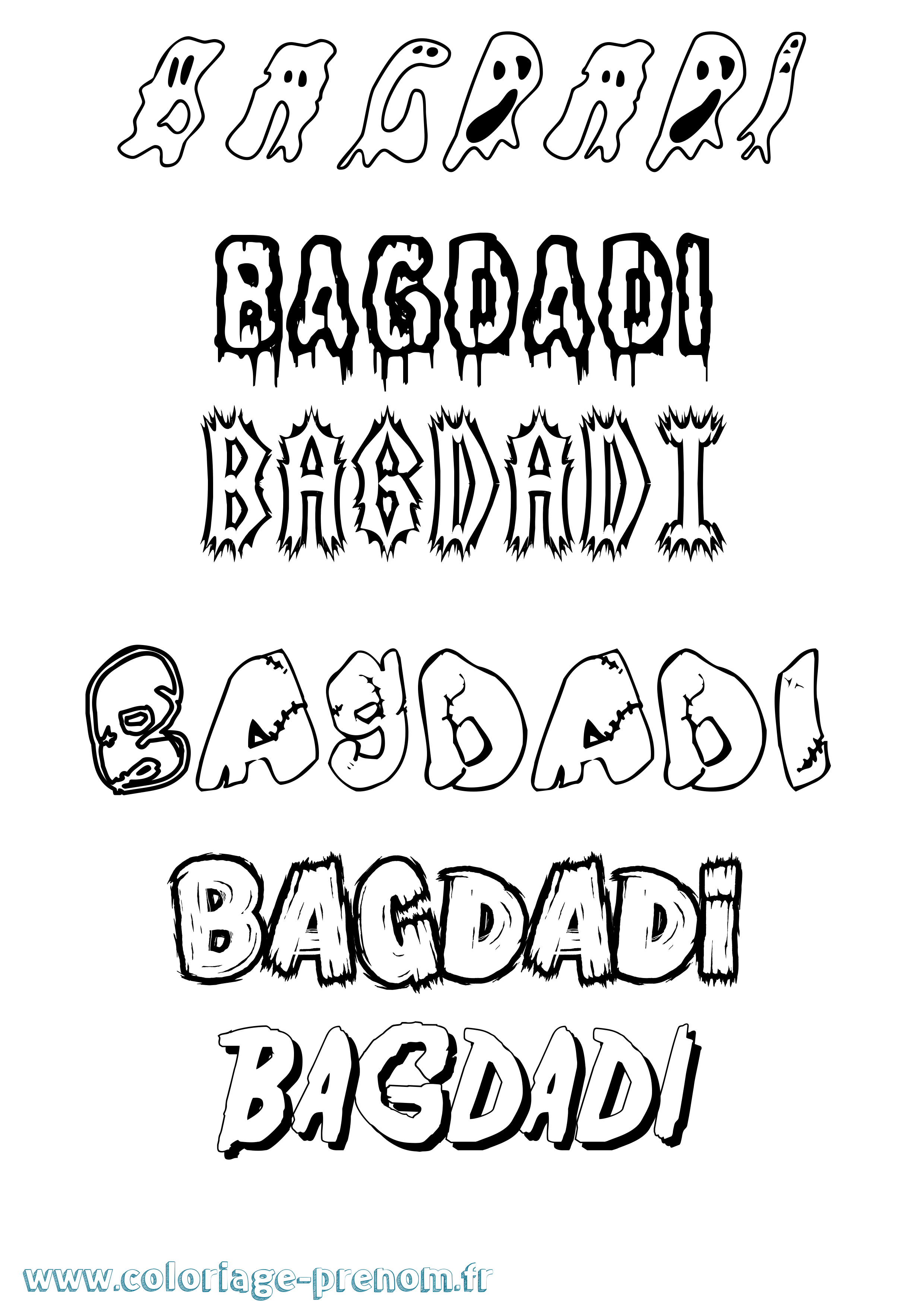 Coloriage prénom Bagdadi Frisson