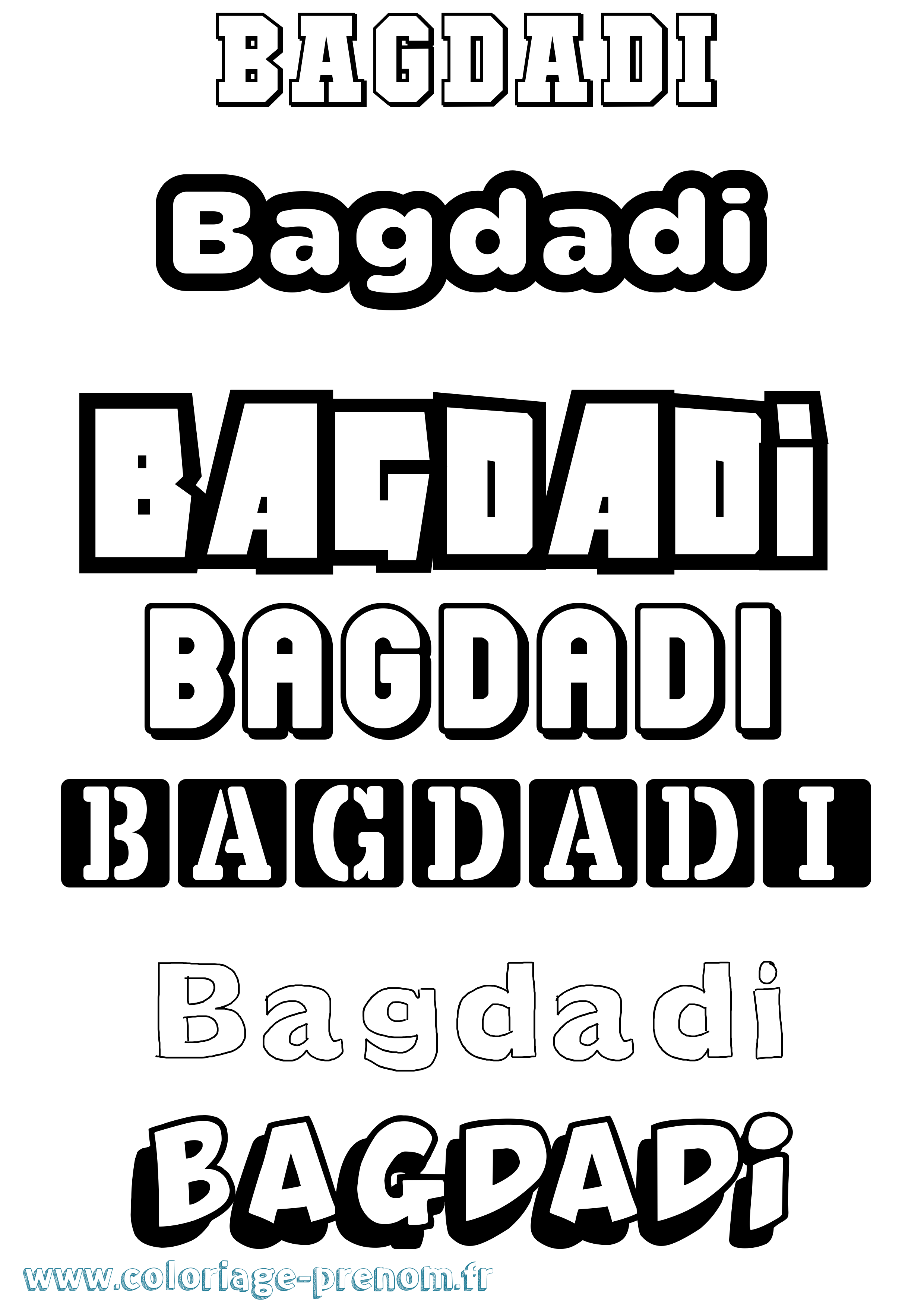 Coloriage prénom Bagdadi Simple