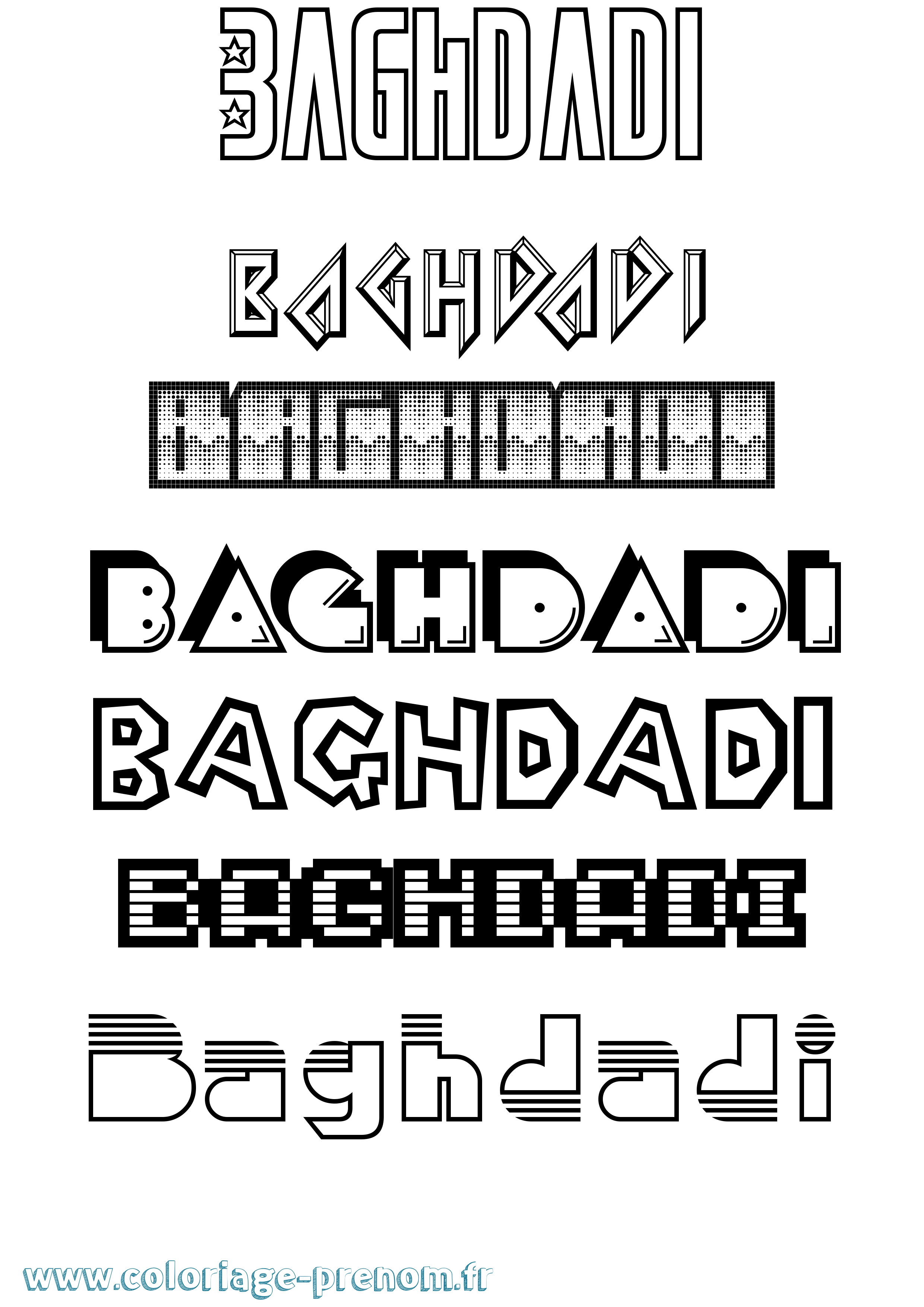 Coloriage Baghdadi Jeux Vidéos Coloriage prénom Baghdadi Jeux Vidéos
