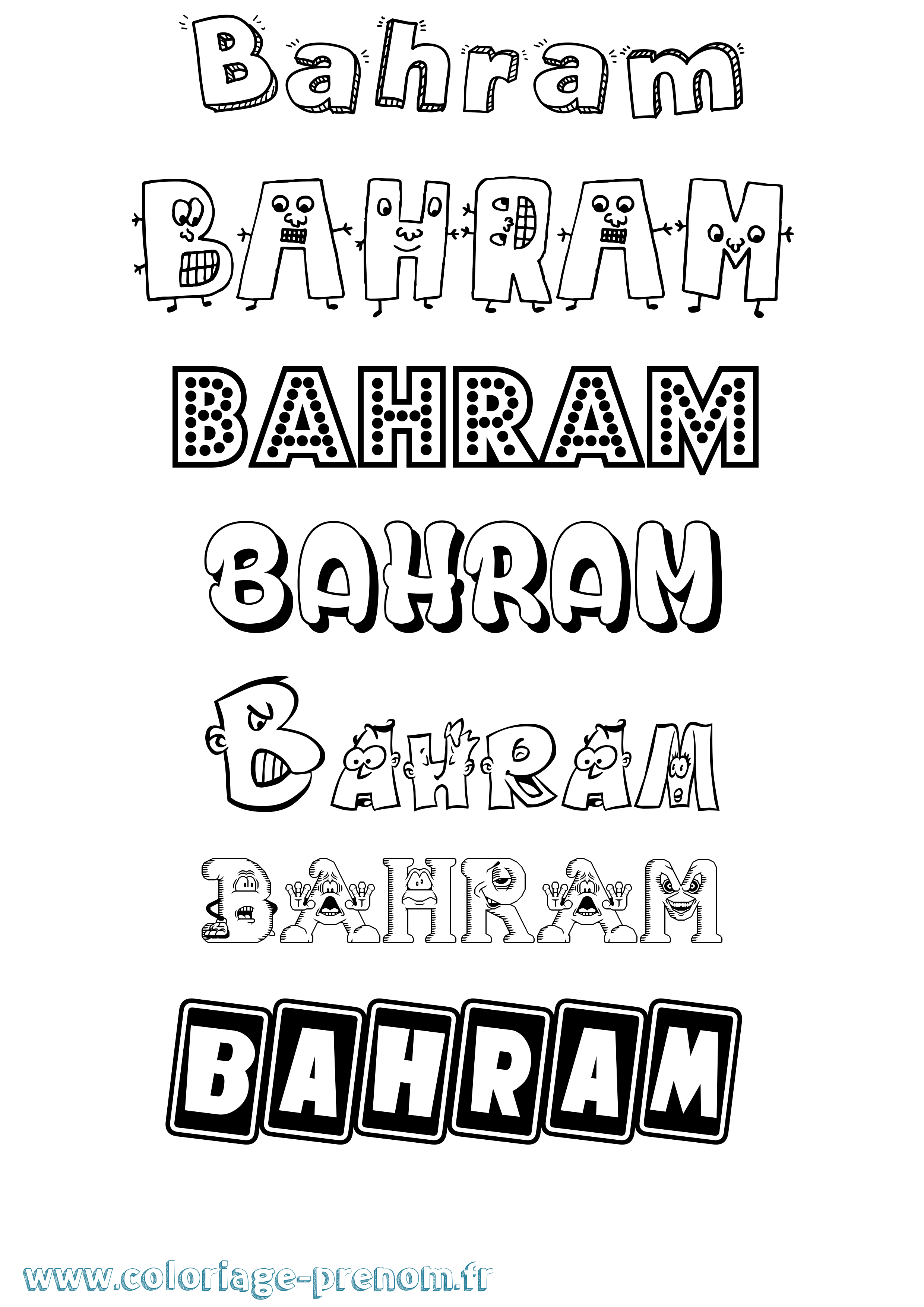Coloriage Bahram Fun Coloriage prénom Bahram Fun