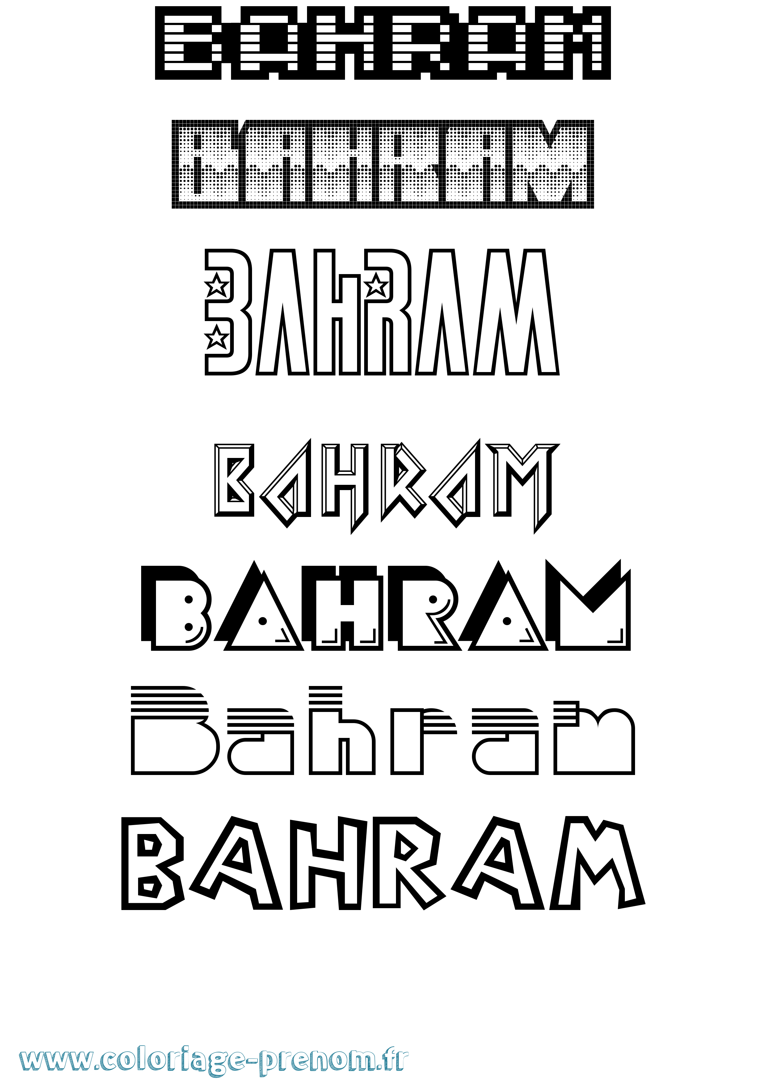 Coloriage Bahram Jeux Vidéos Coloriage prénom Bahram Jeux Vidéos