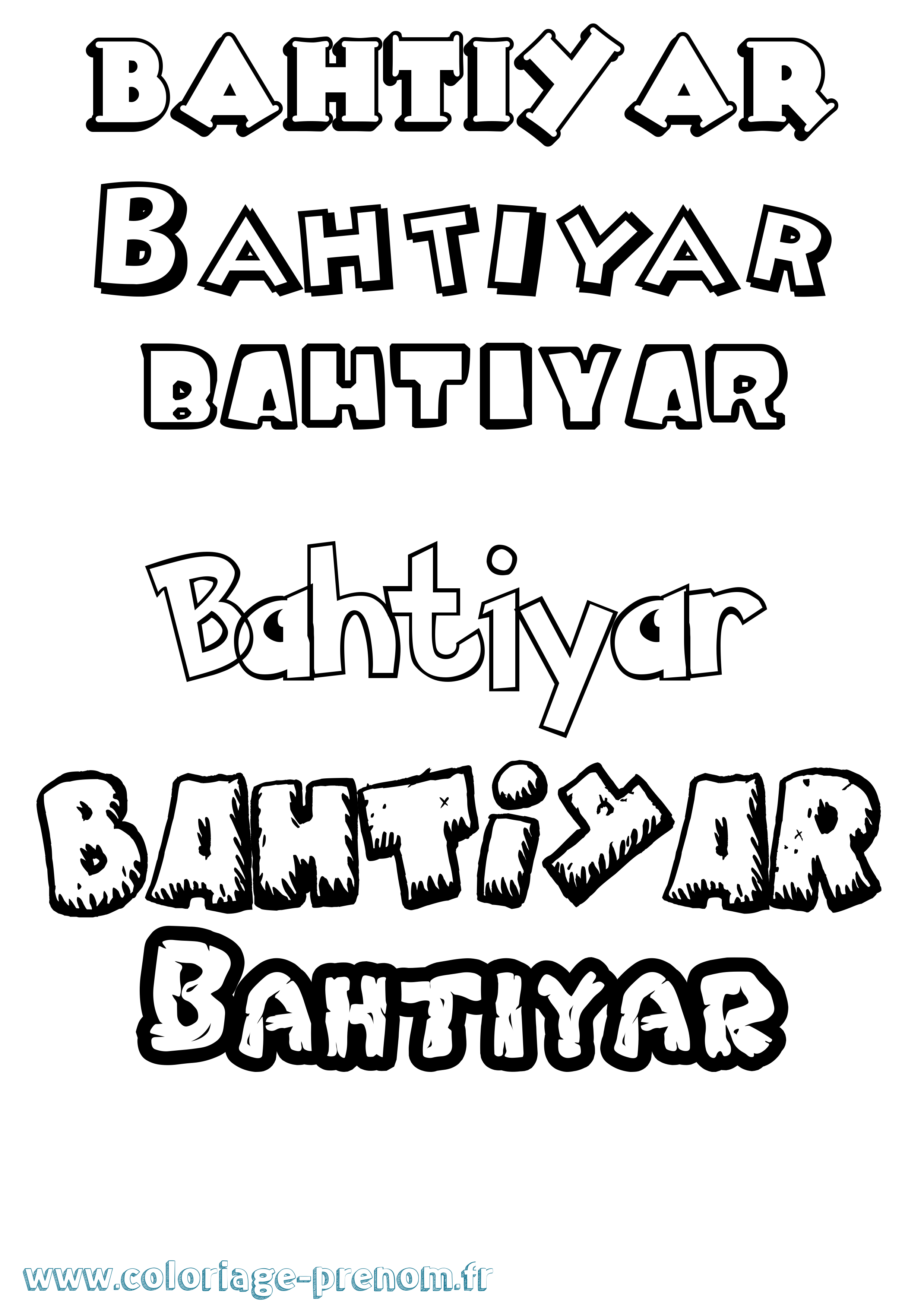 Coloriage Bahtiyar Dessin Animé Coloriage prénom Bahtiyar Dessin Animé