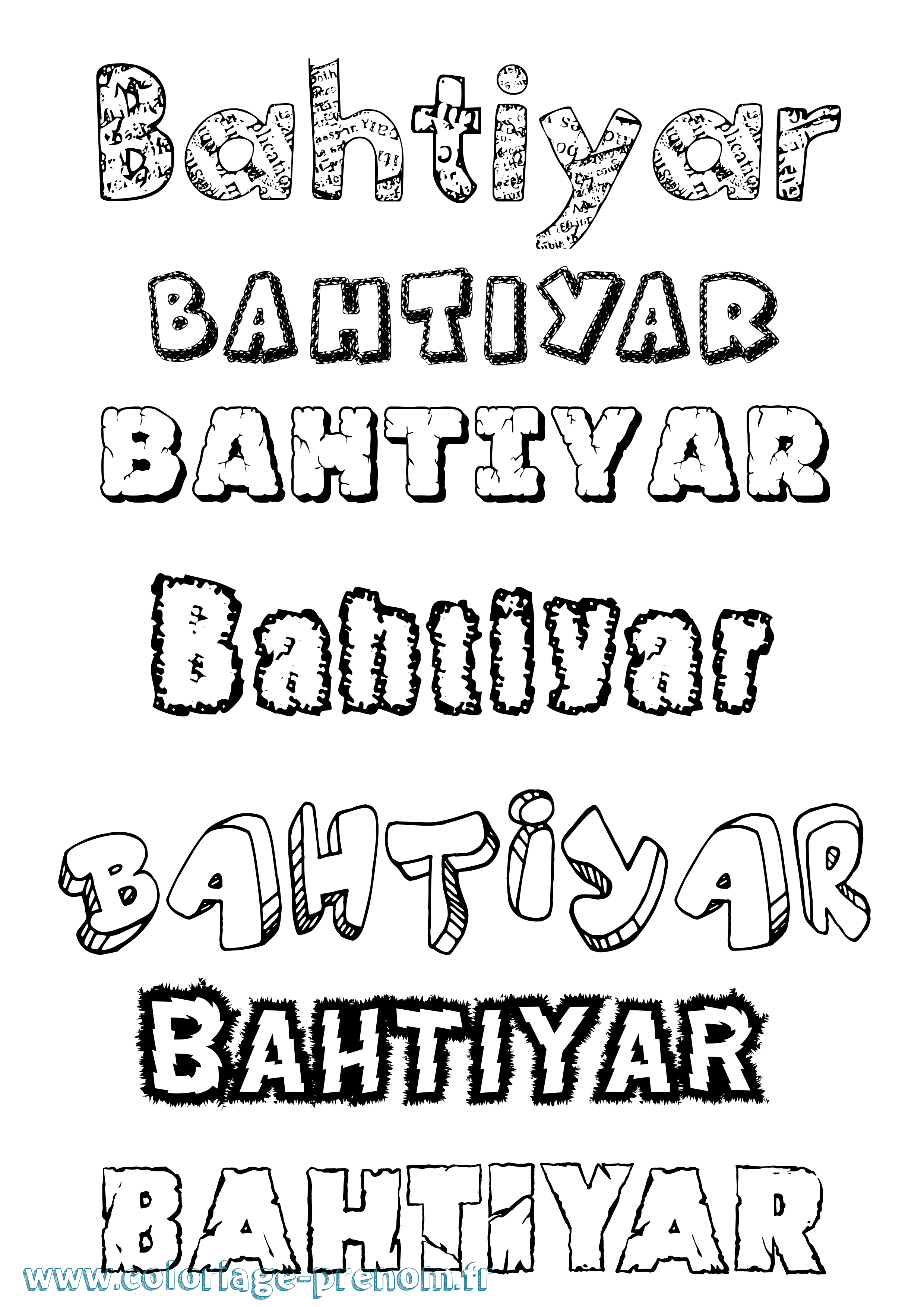Coloriage Bahtiyar Destructuré Coloriage prénom Bahtiyar Destructuré