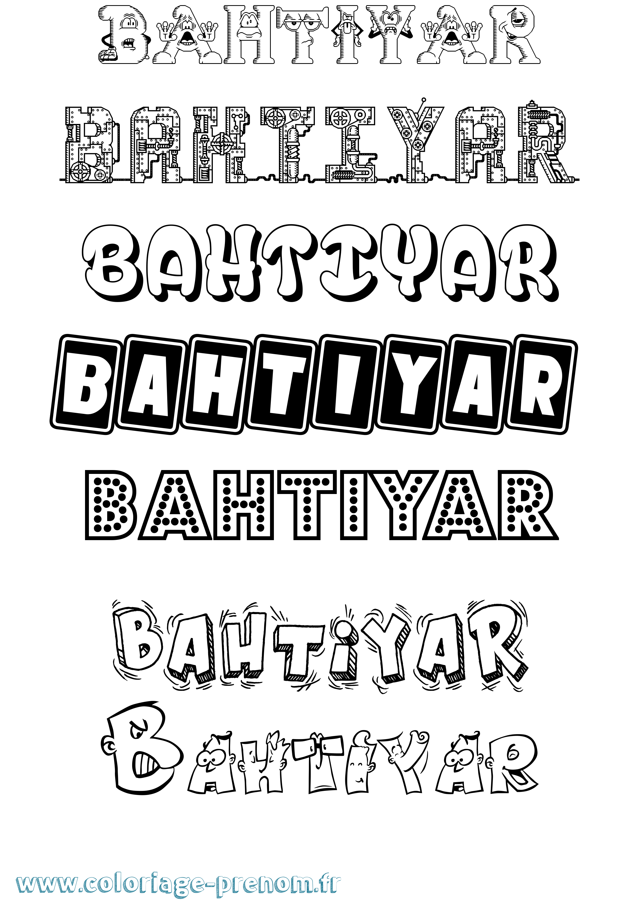 Coloriage Bahtiyar Fun Coloriage prénom Bahtiyar Fun