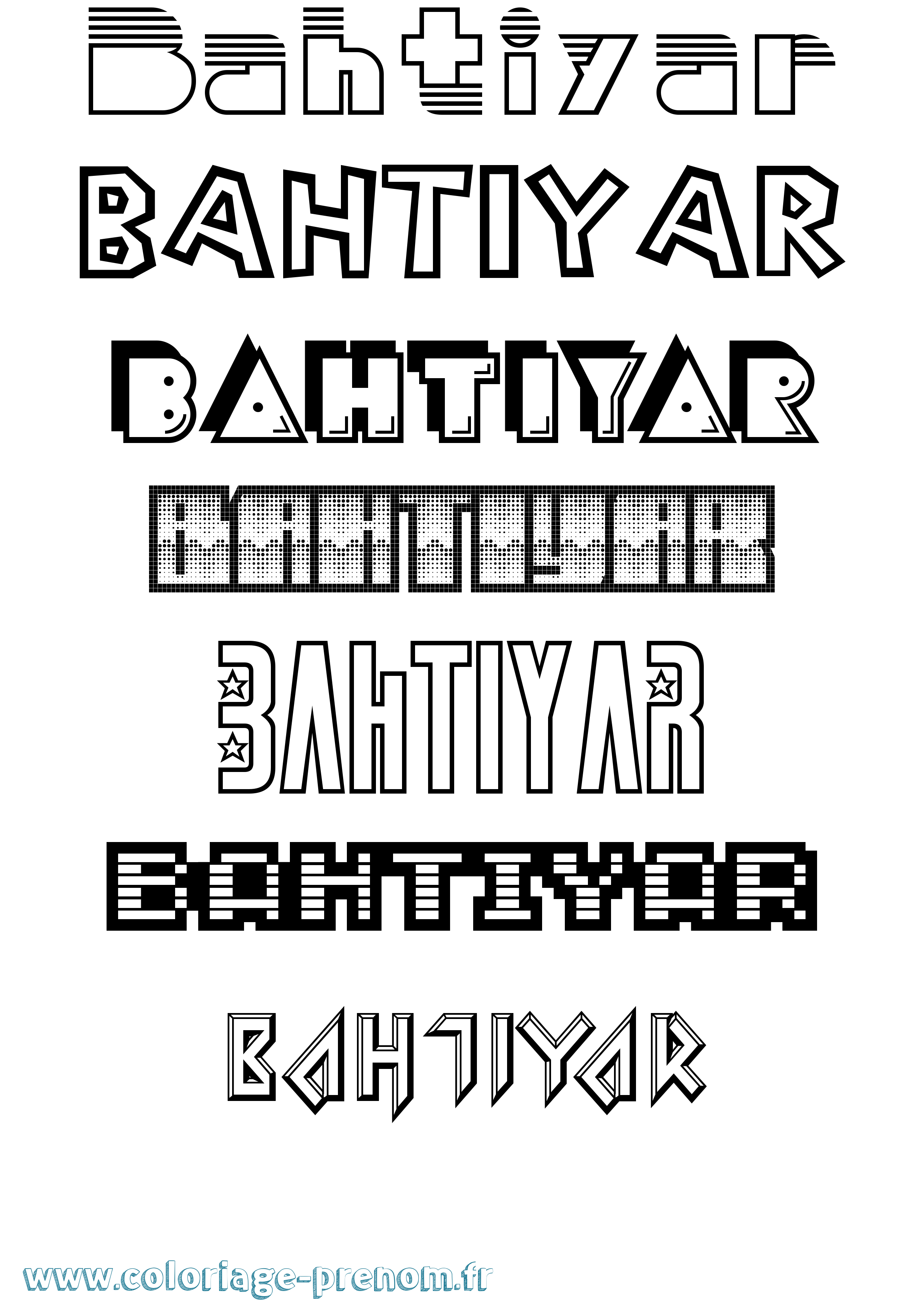 Coloriage Bahtiyar Jeux Vidéos Coloriage prénom Bahtiyar Jeux Vidéos