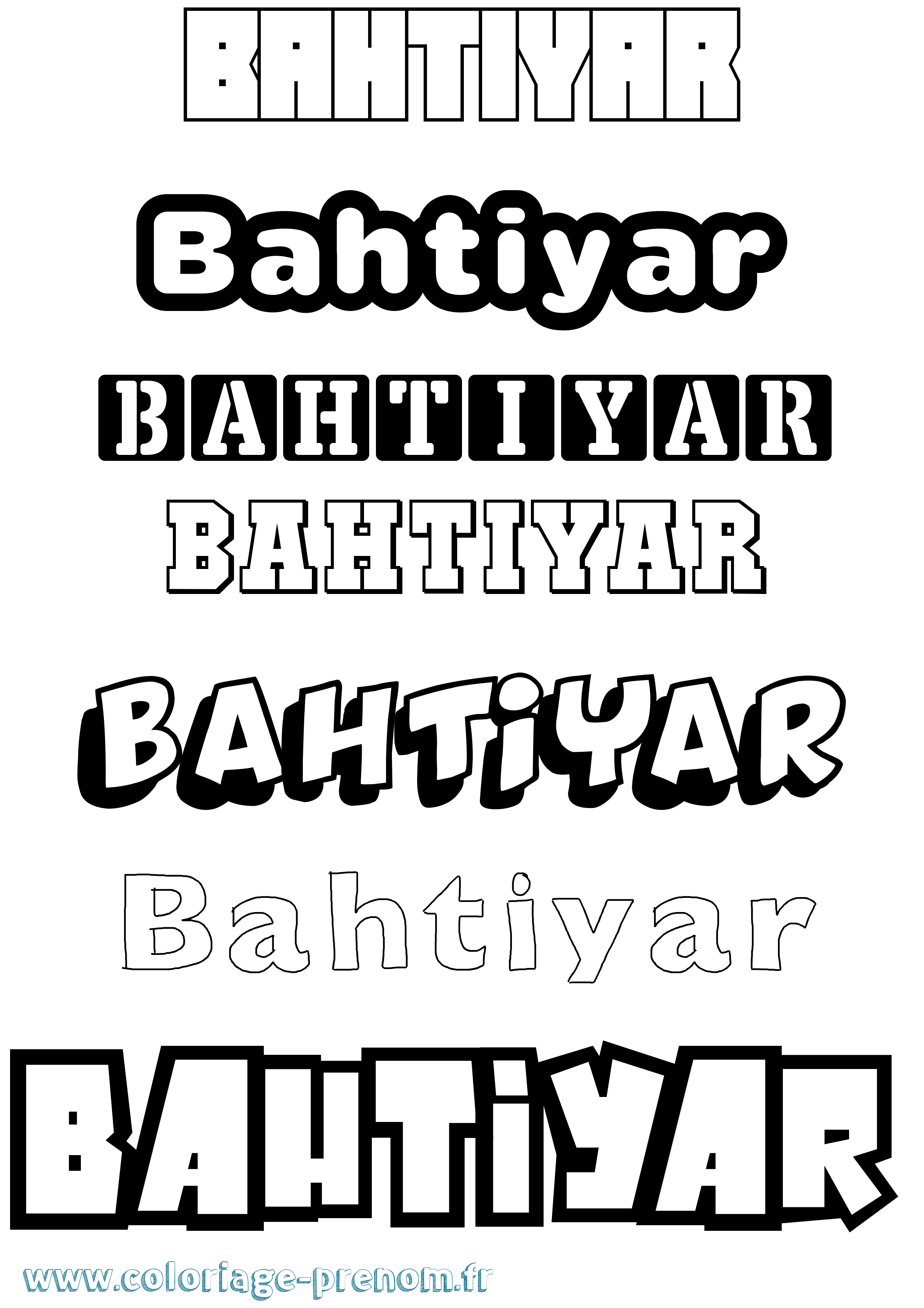 Coloriage Bahtiyar Simple Coloriage prénom Bahtiyar Simple