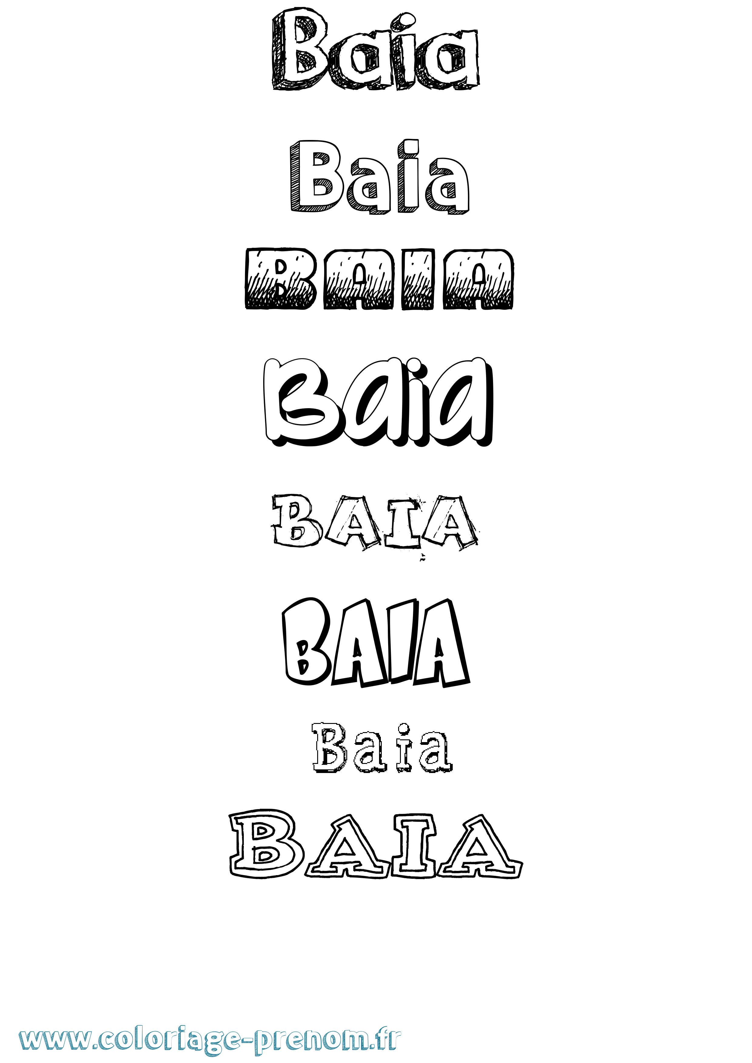 Coloriage Baia Dessiné Coloriage prénom Baia Dessiné