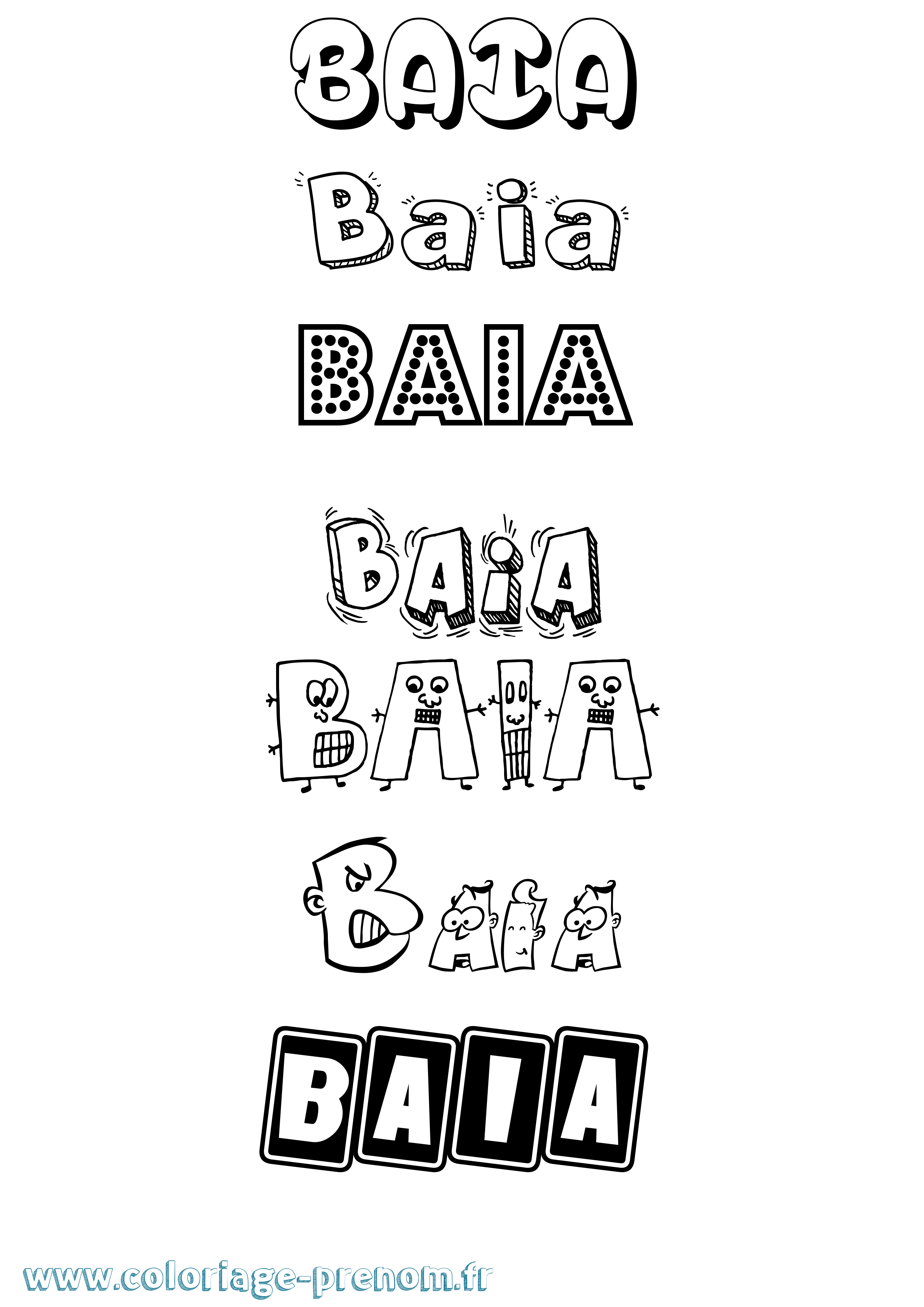 Coloriage Baia Fun Coloriage prénom Baia Fun