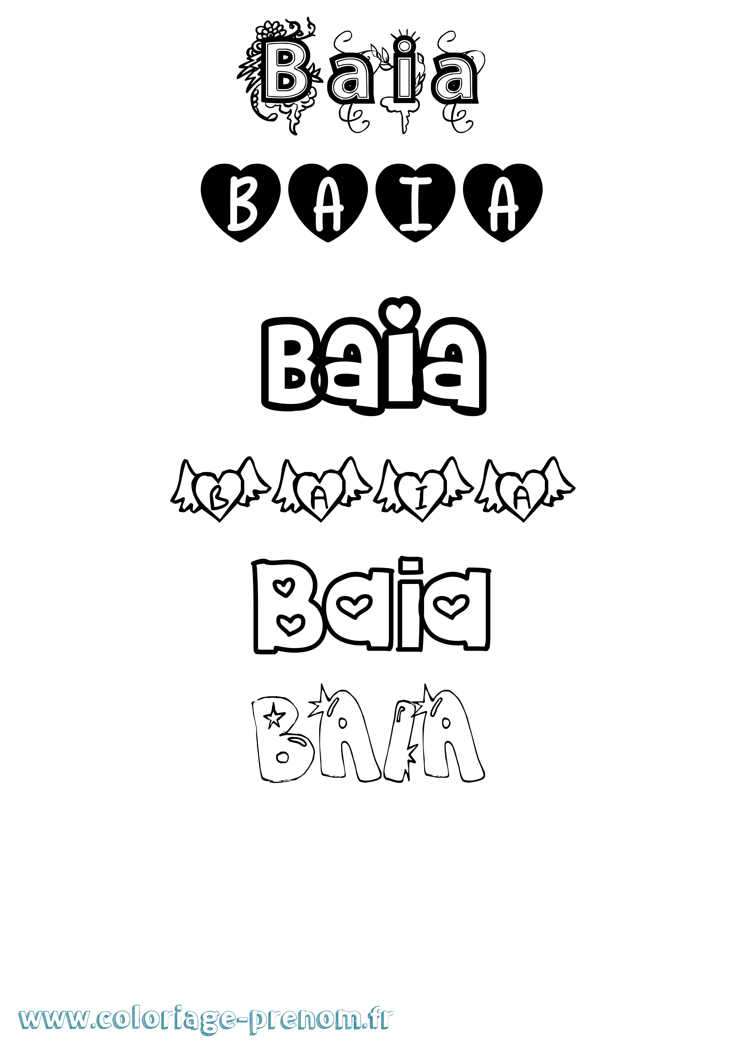 Coloriage Baia Girly Coloriage prénom Baia Girly