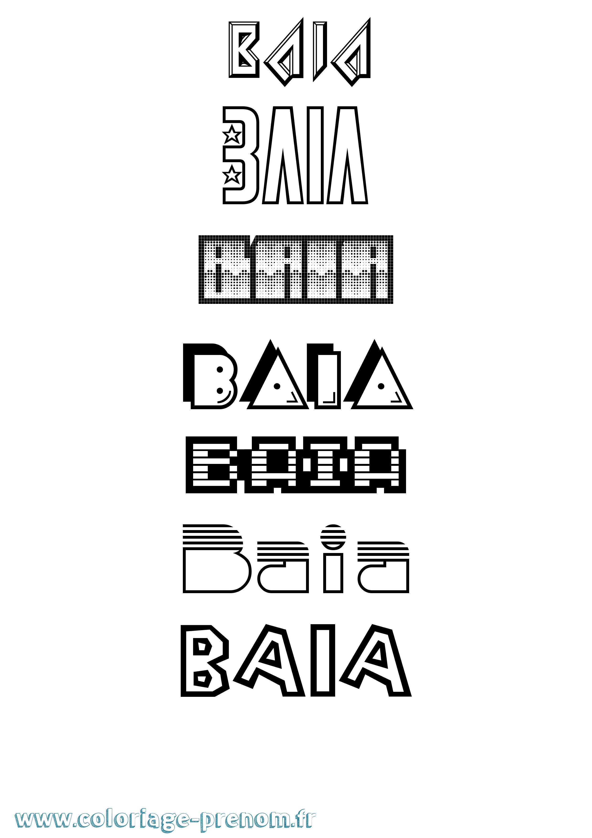 Coloriage Baia Jeux Vidéos Coloriage prénom Baia Jeux Vidéos