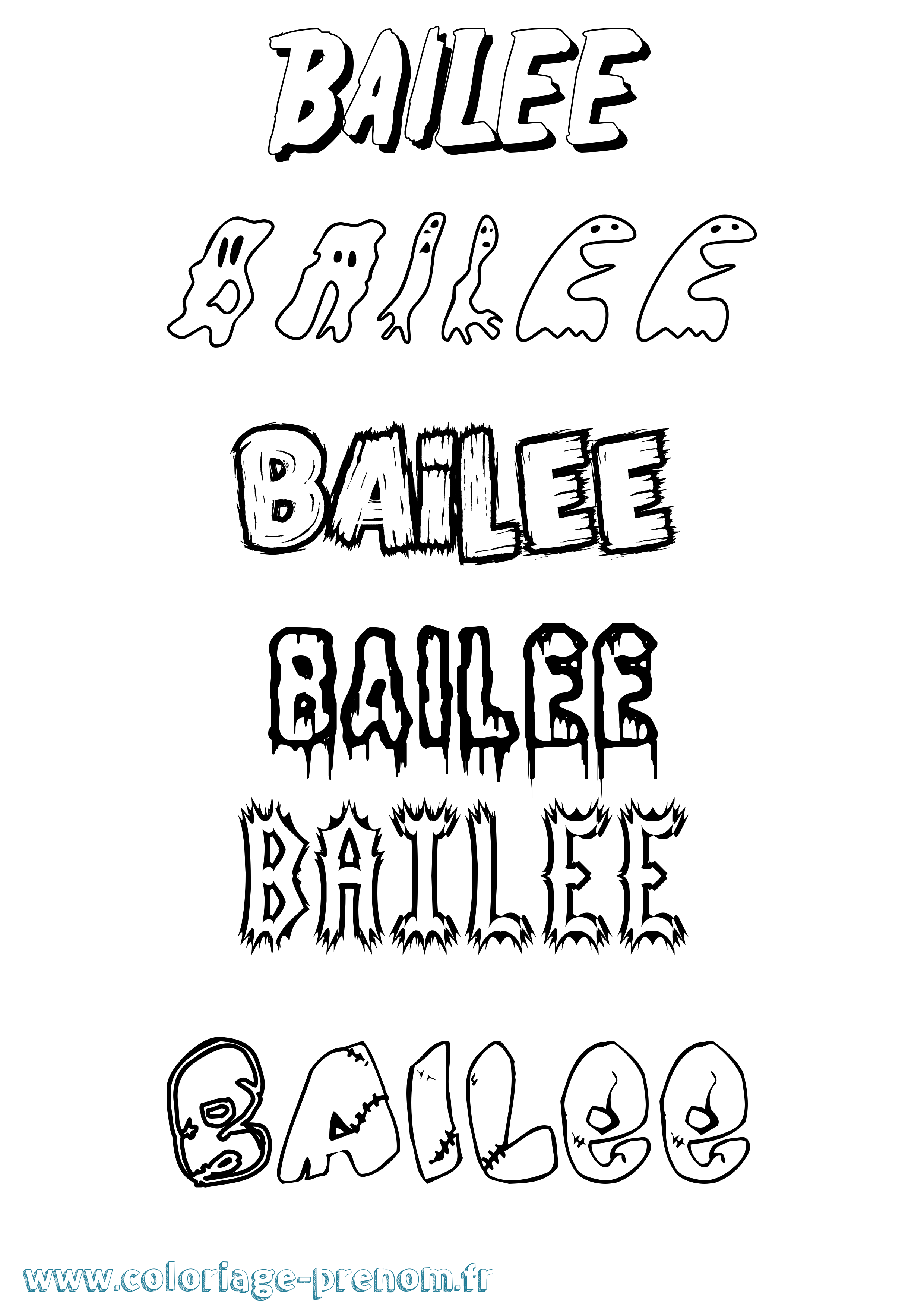 Coloriage prénom Bailee Frisson