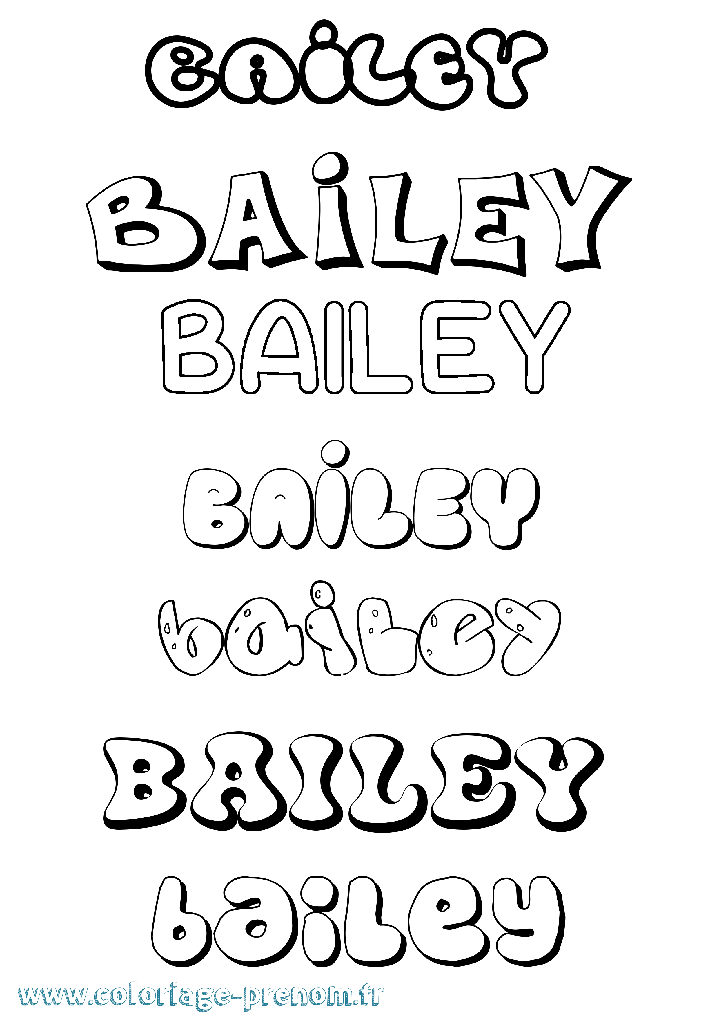 Coloriage Bailey Bubble Coloriage prénom Bailey Bubble