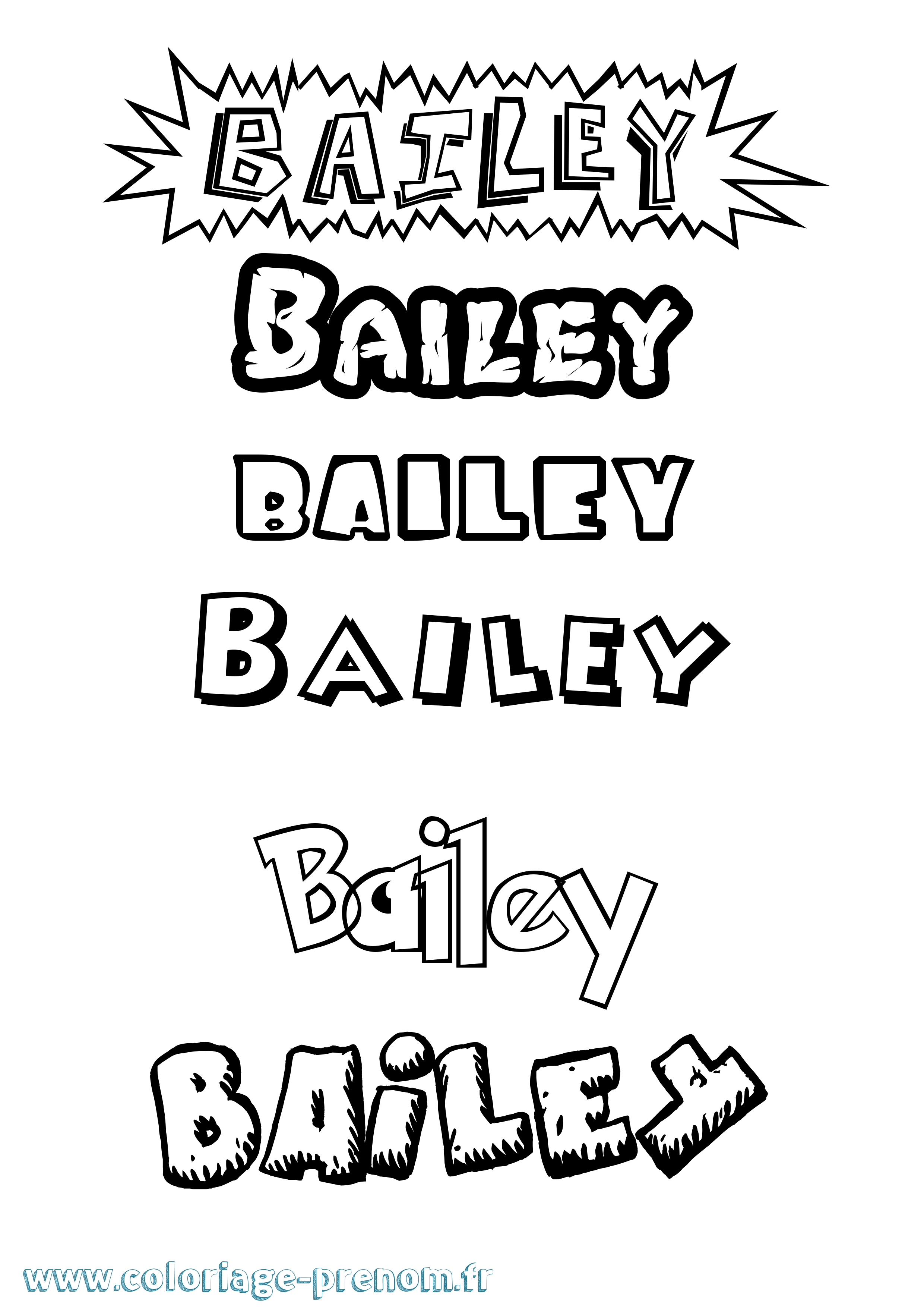 Coloriage Bailey Dessin Animé Coloriage prénom Bailey Dessin Animé