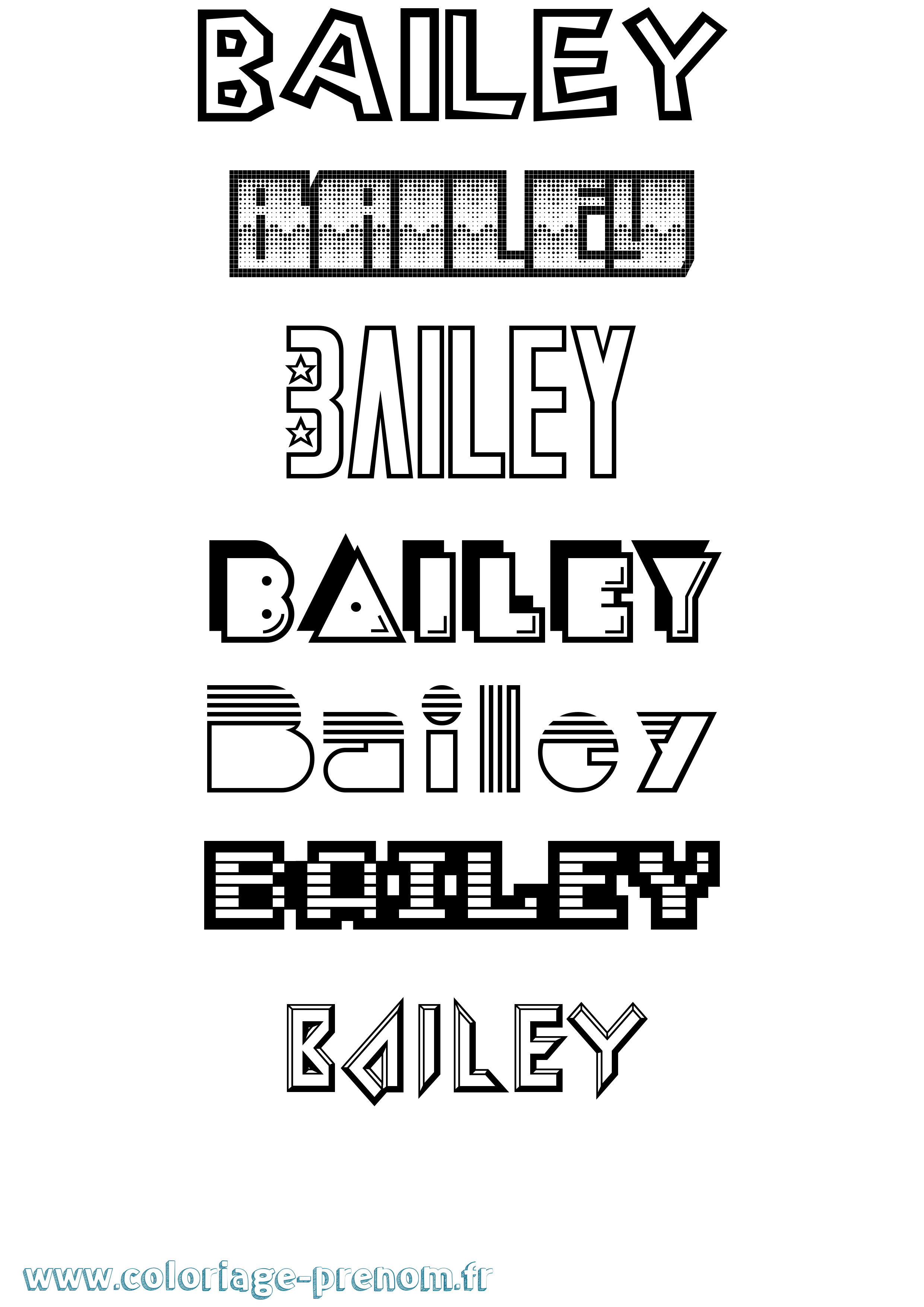 Coloriage Bailey Jeux Vidéos Coloriage prénom Bailey Jeux Vidéos