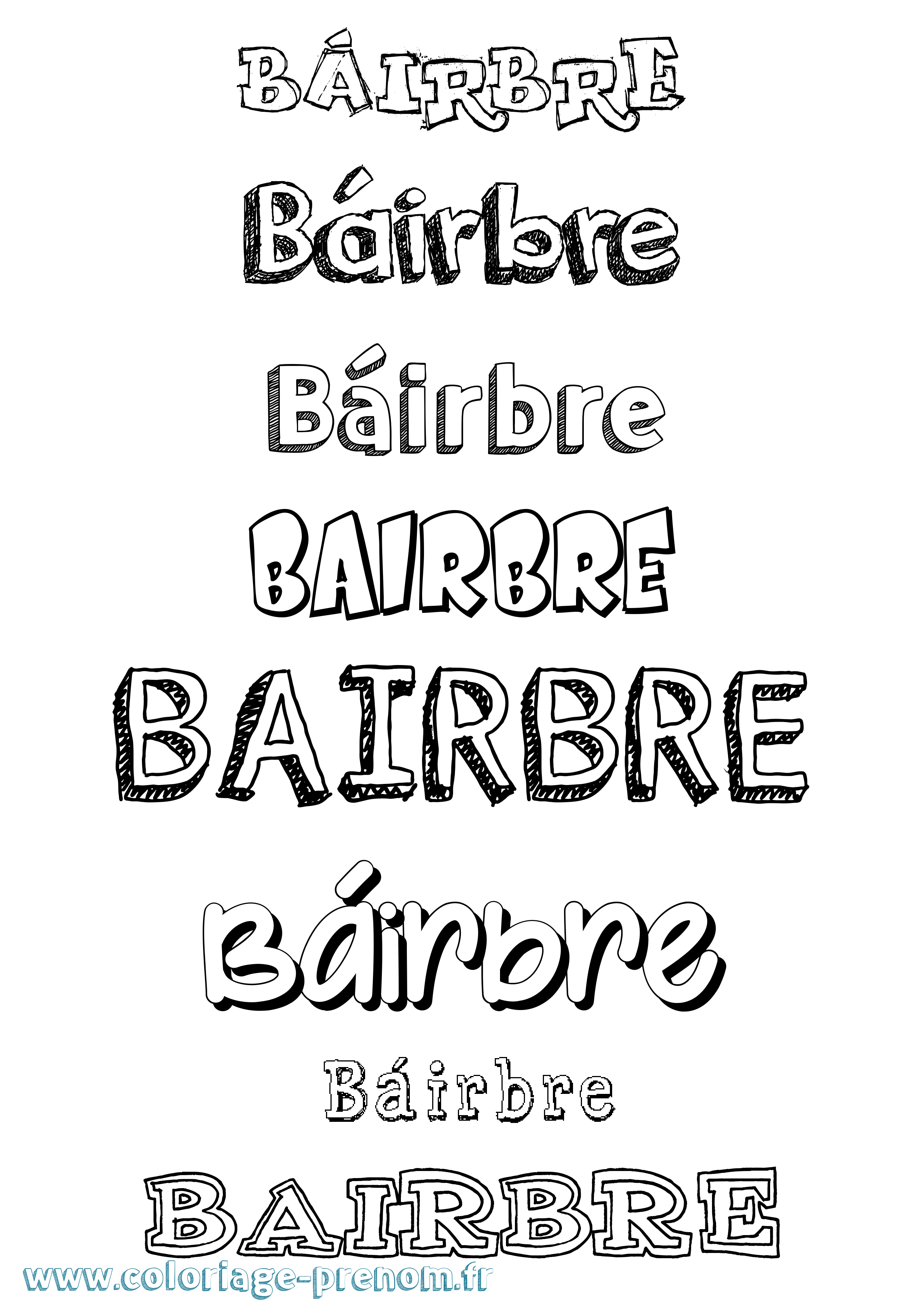 Coloriage Báirbre Dessiné Coloriage prénom Báirbre Dessiné