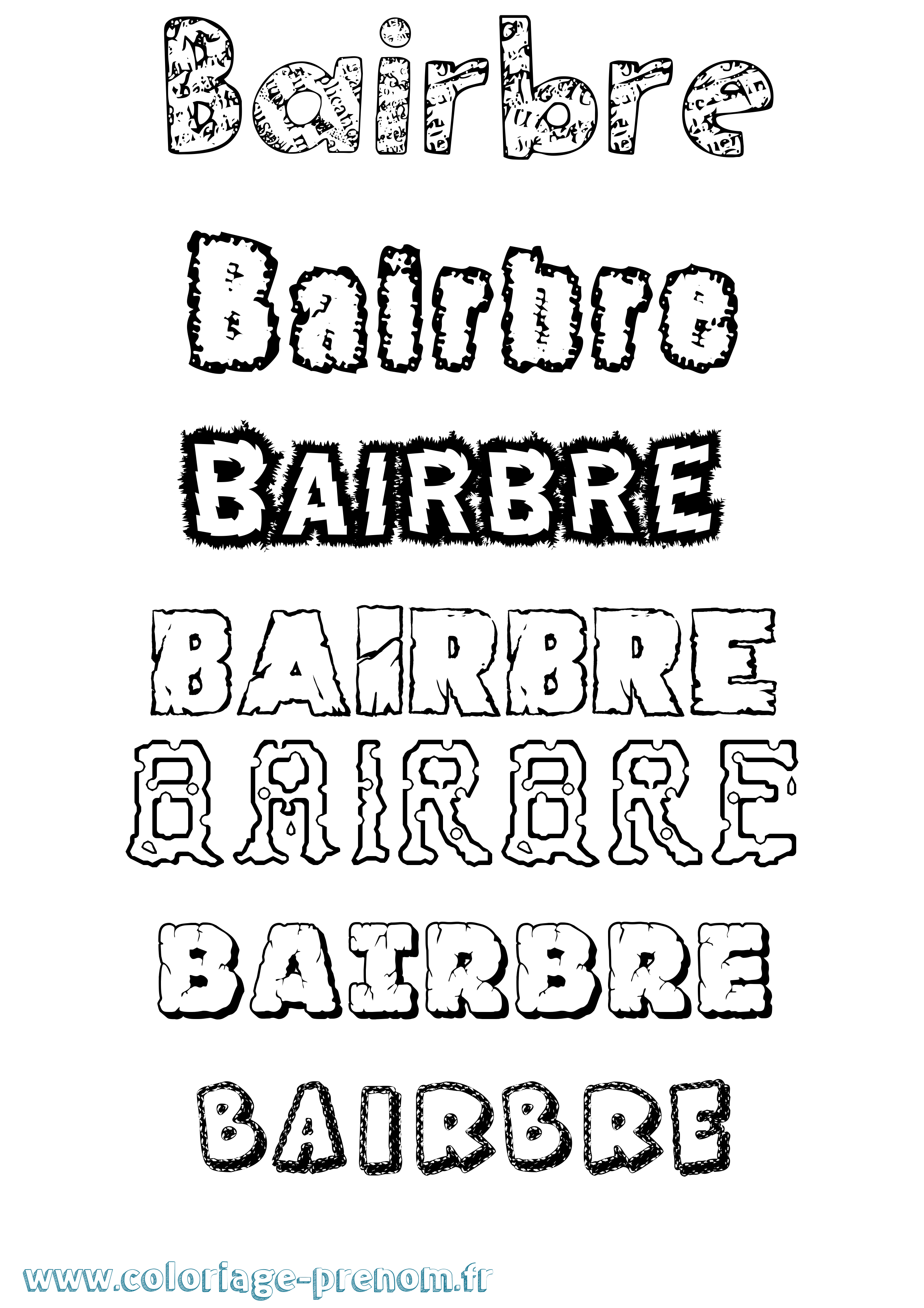 Coloriage Báirbre Destructuré Coloriage prénom Báirbre Destructuré