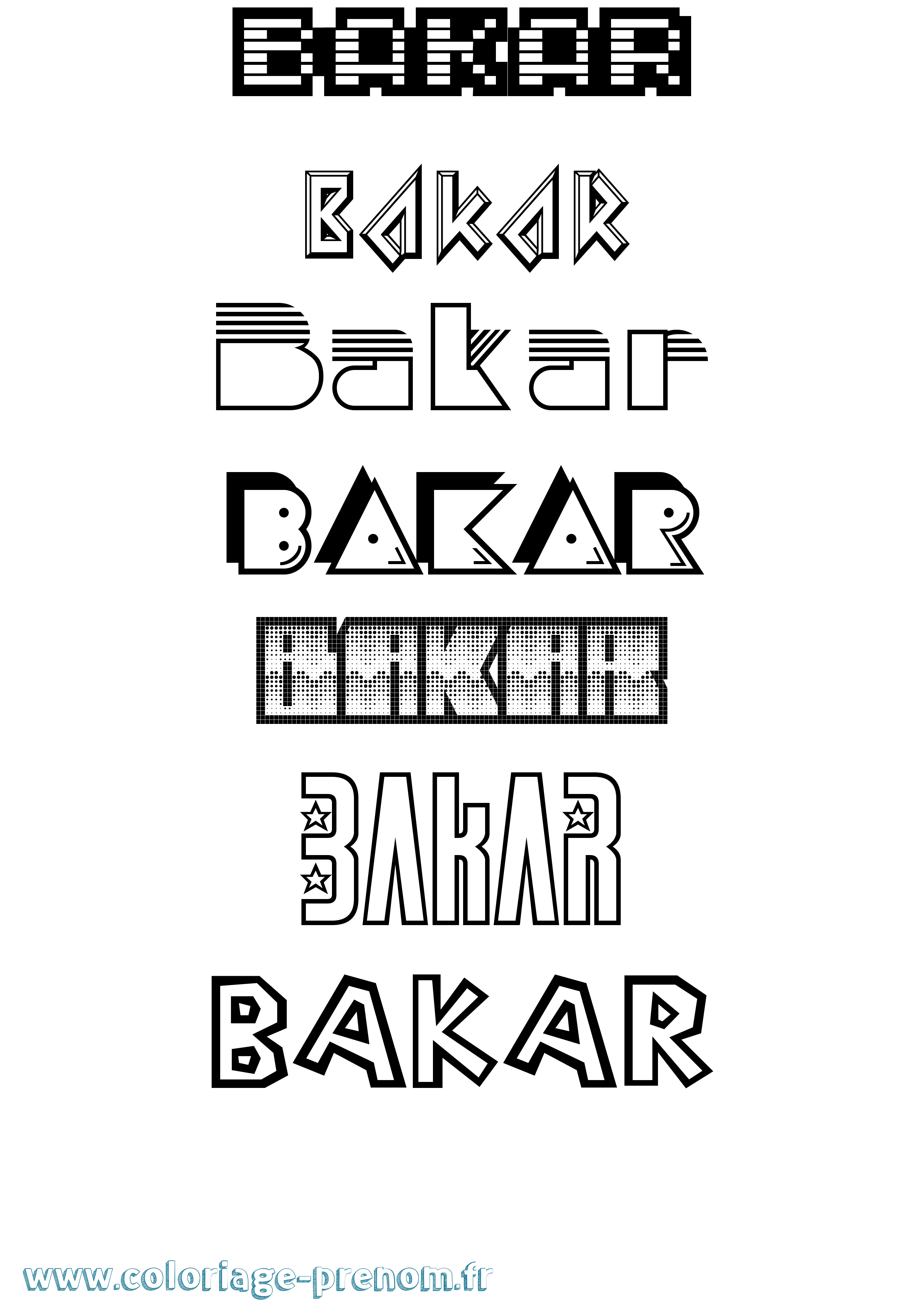 Coloriage Bakar Jeux Vidéos Coloriage prénom Bakar Jeux Vidéos