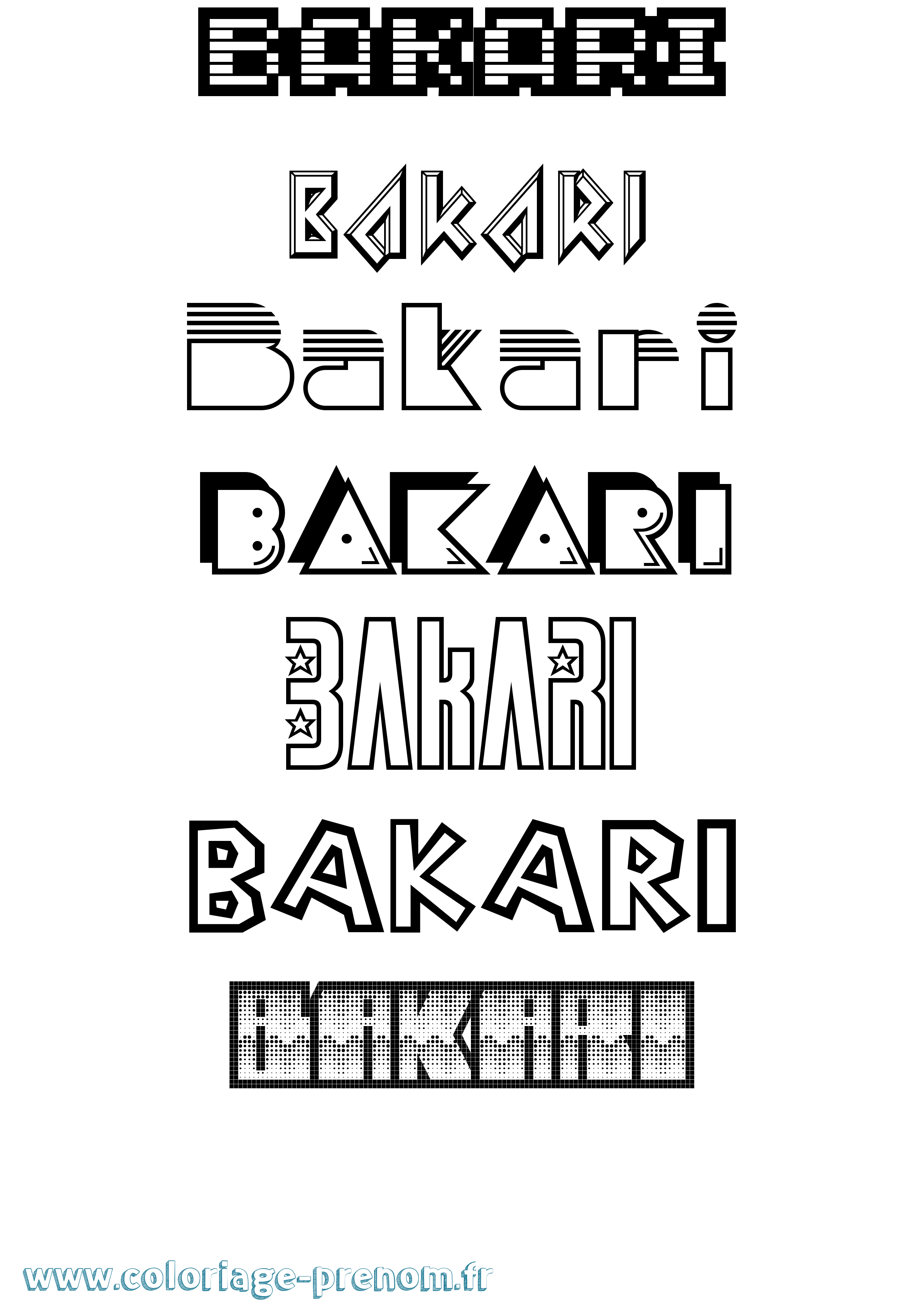 Coloriage Bakari Jeux Vidéos Coloriage prénom Bakari Jeux Vidéos