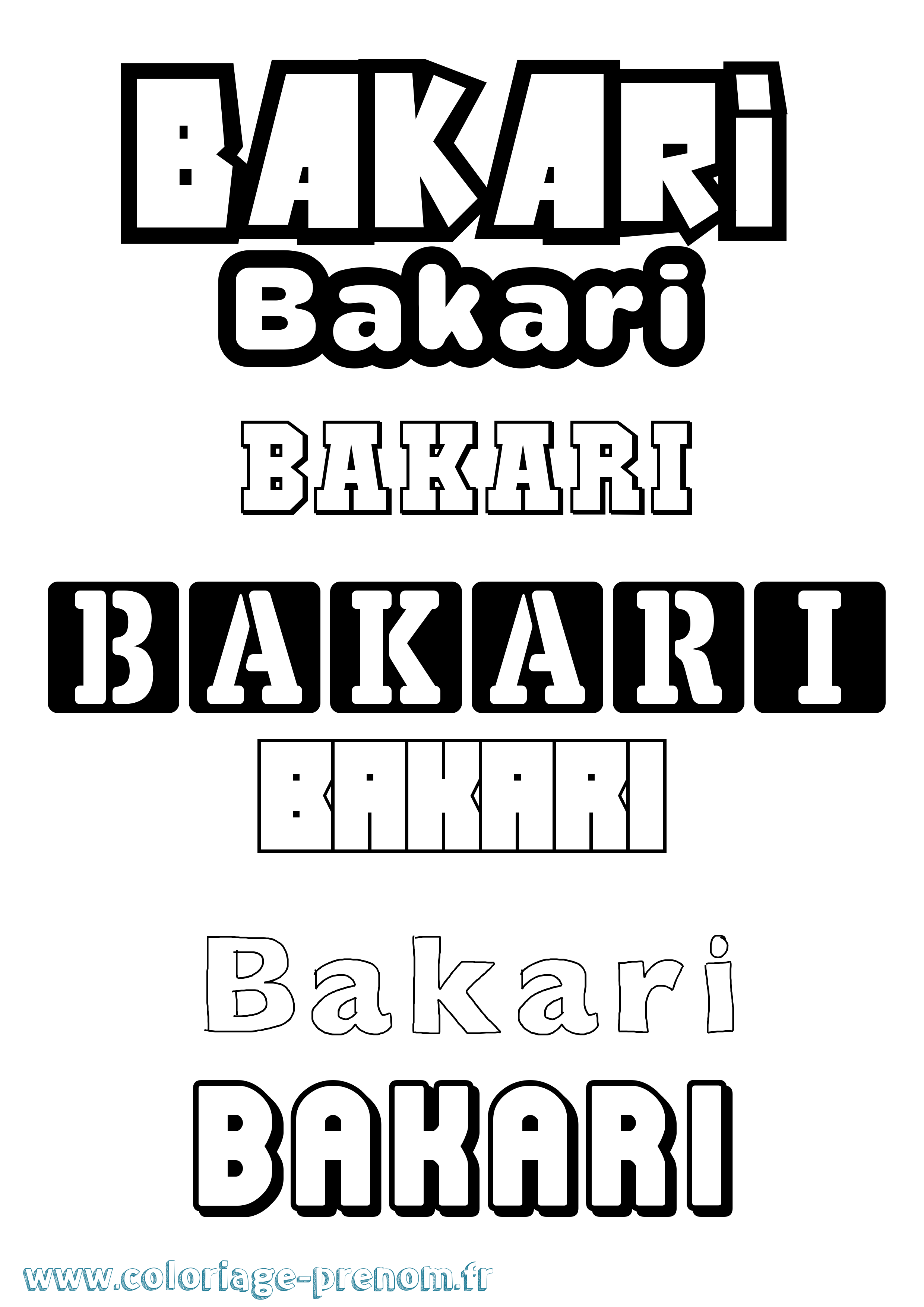 Coloriage Bakari Simple Coloriage prénom Bakari Simple