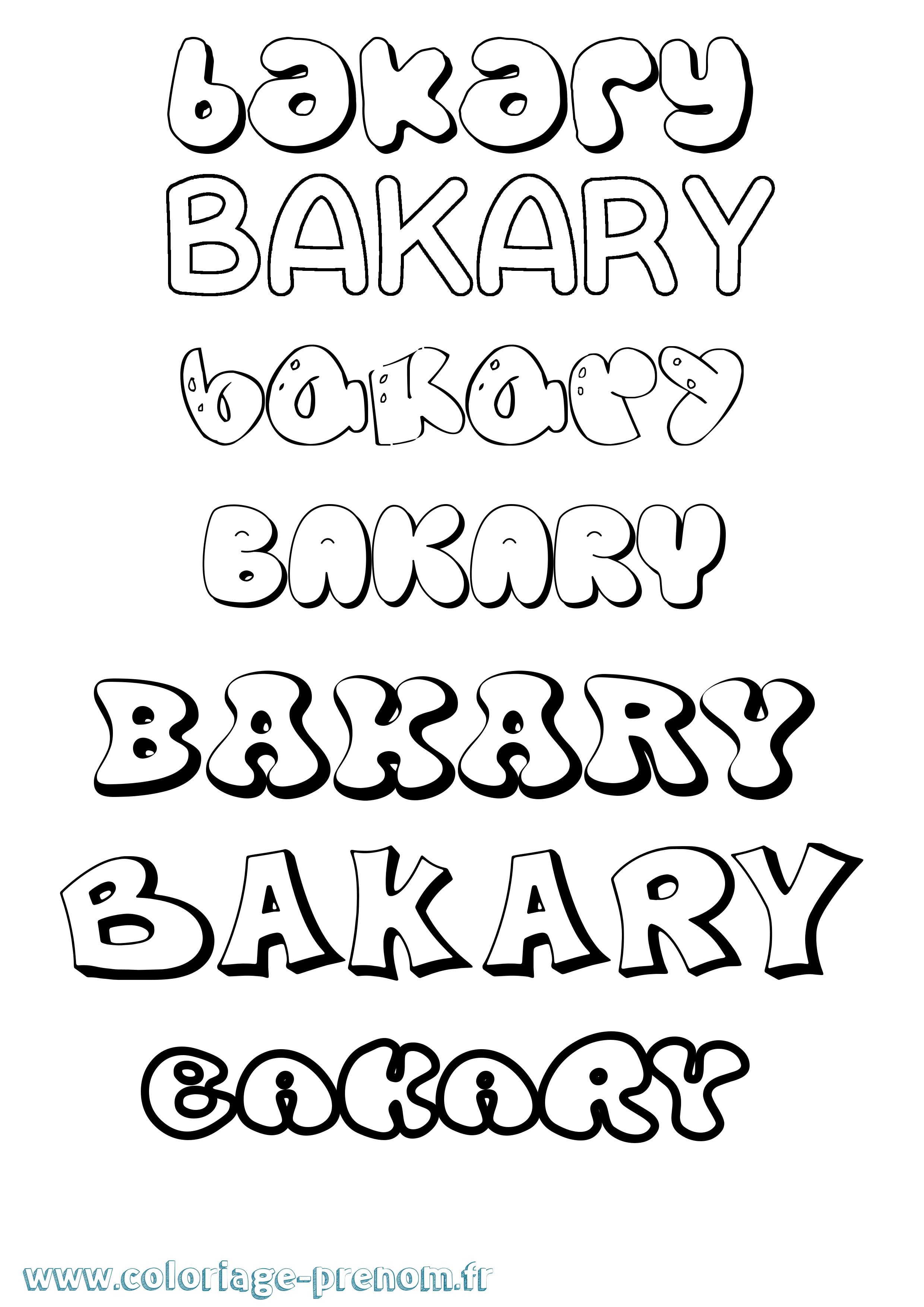 Coloriage prénom Bakary