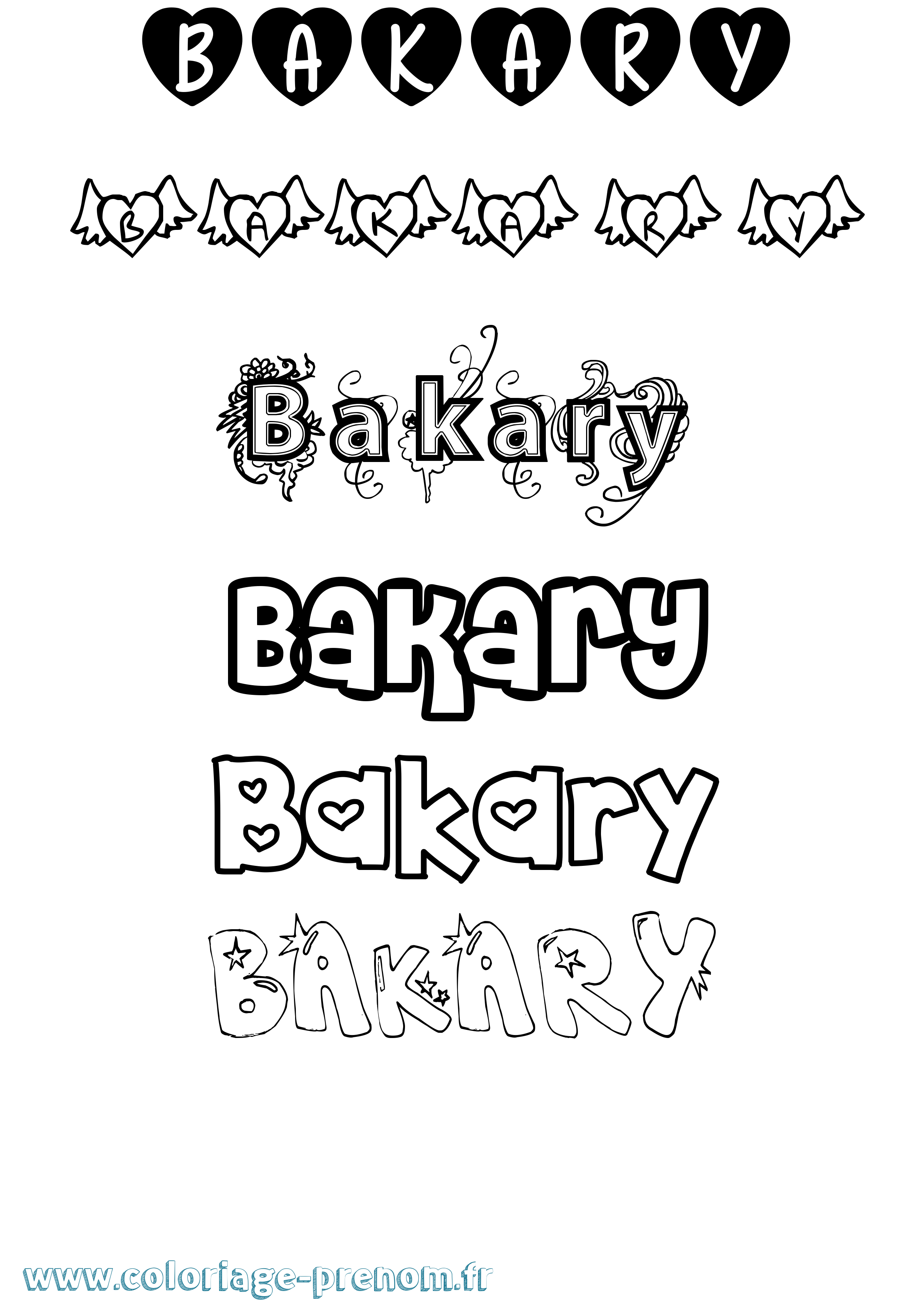 Coloriage prénom Bakary