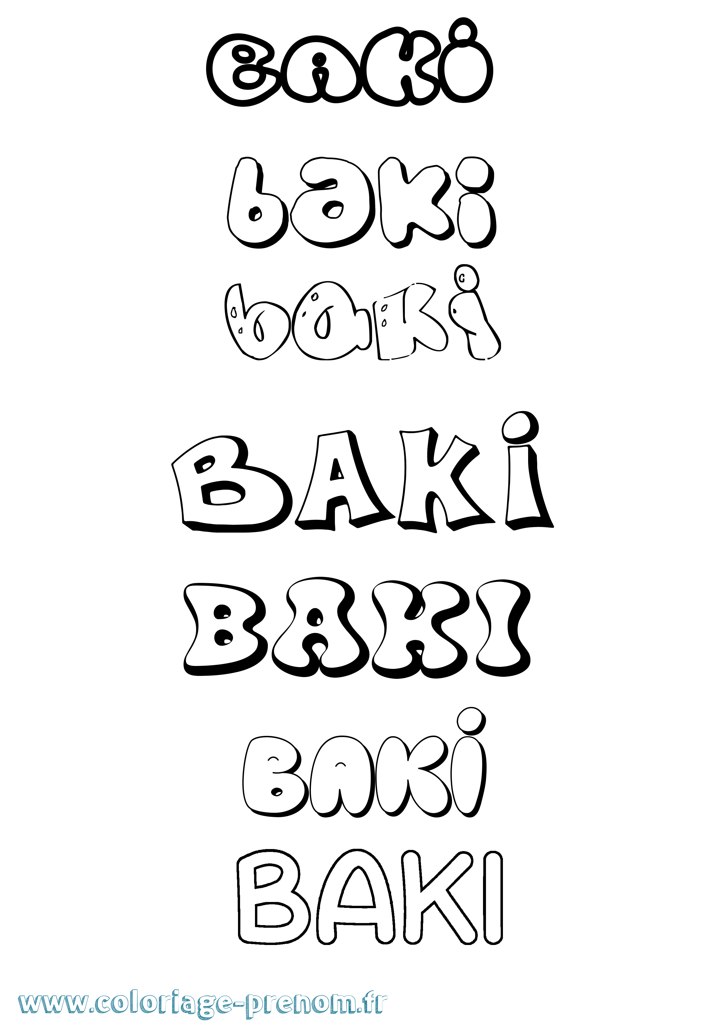 Coloriage prénom Baki Bubble