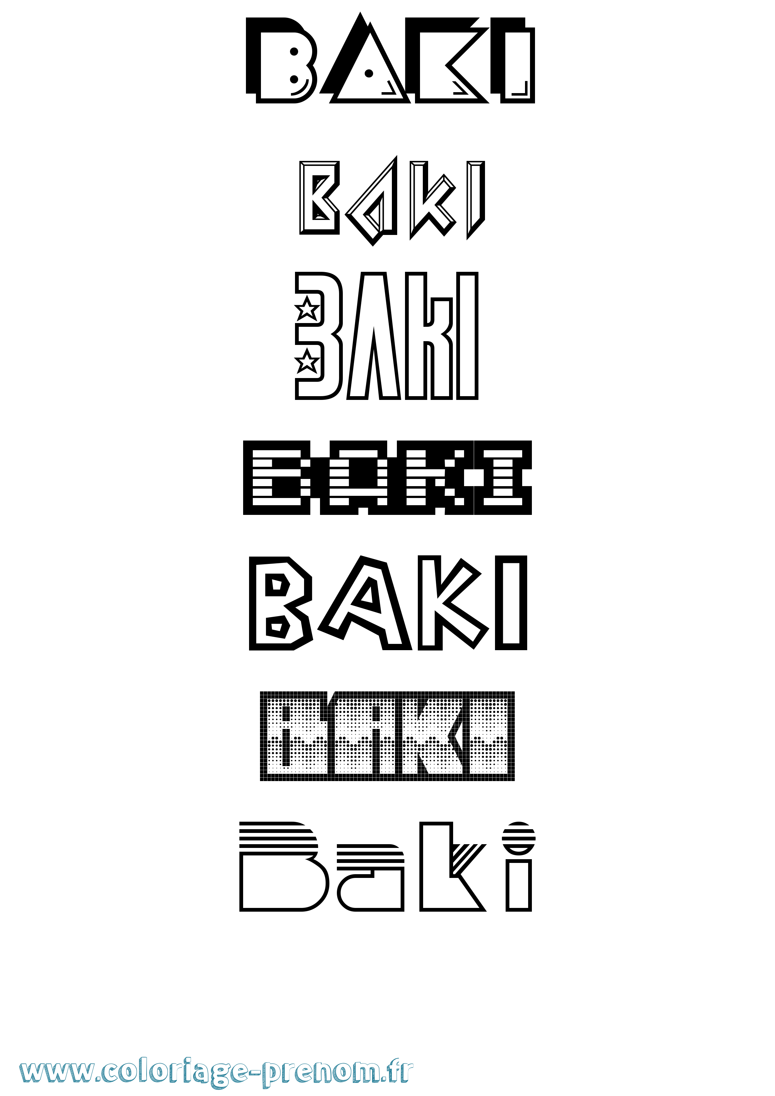 Coloriage prénom Baki Jeux Vidéos