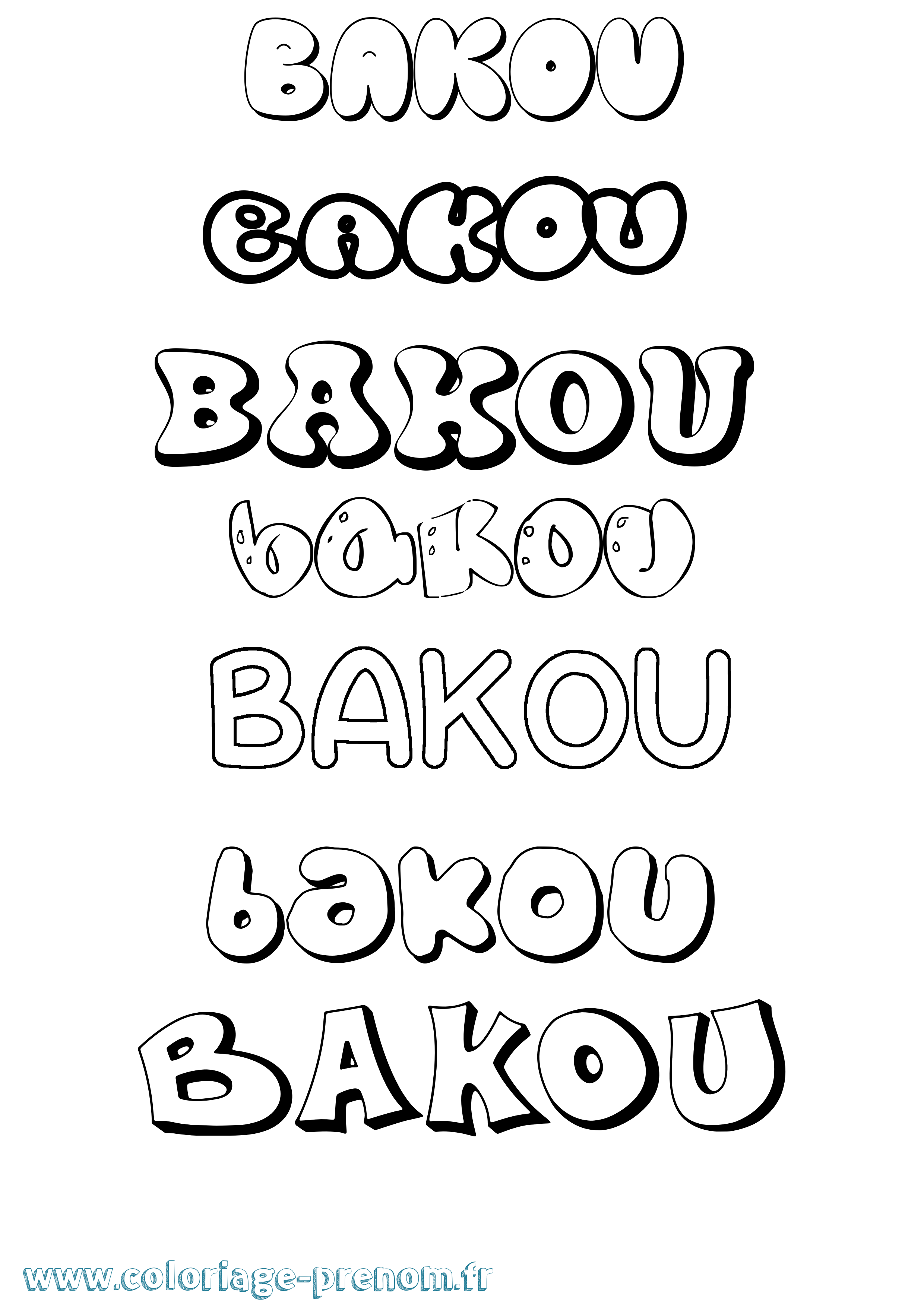 Coloriage Bakou Bubble Coloriage prénom Bakou Bubble