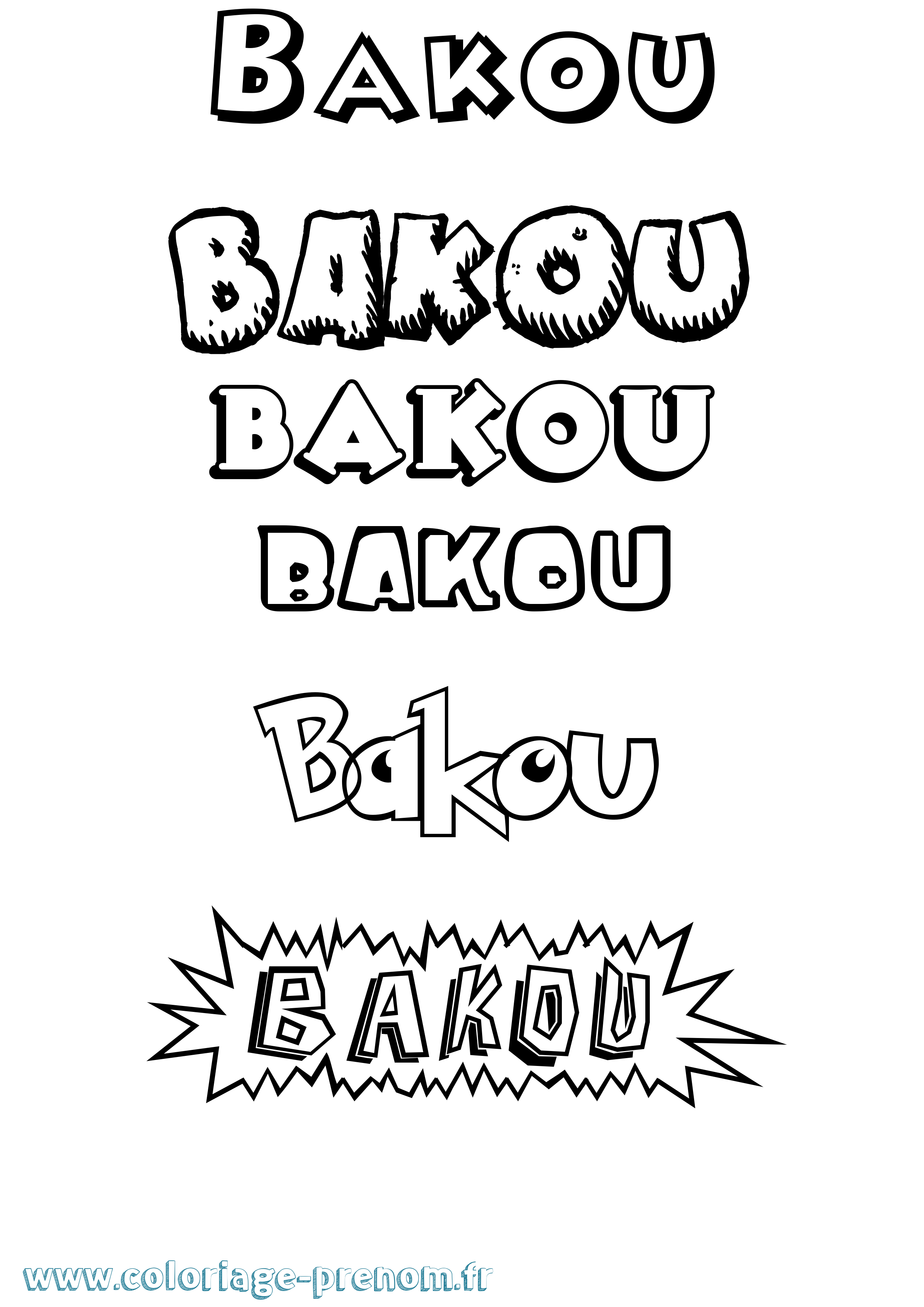 Coloriage Bakou Dessin Animé Coloriage prénom Bakou Dessin Animé