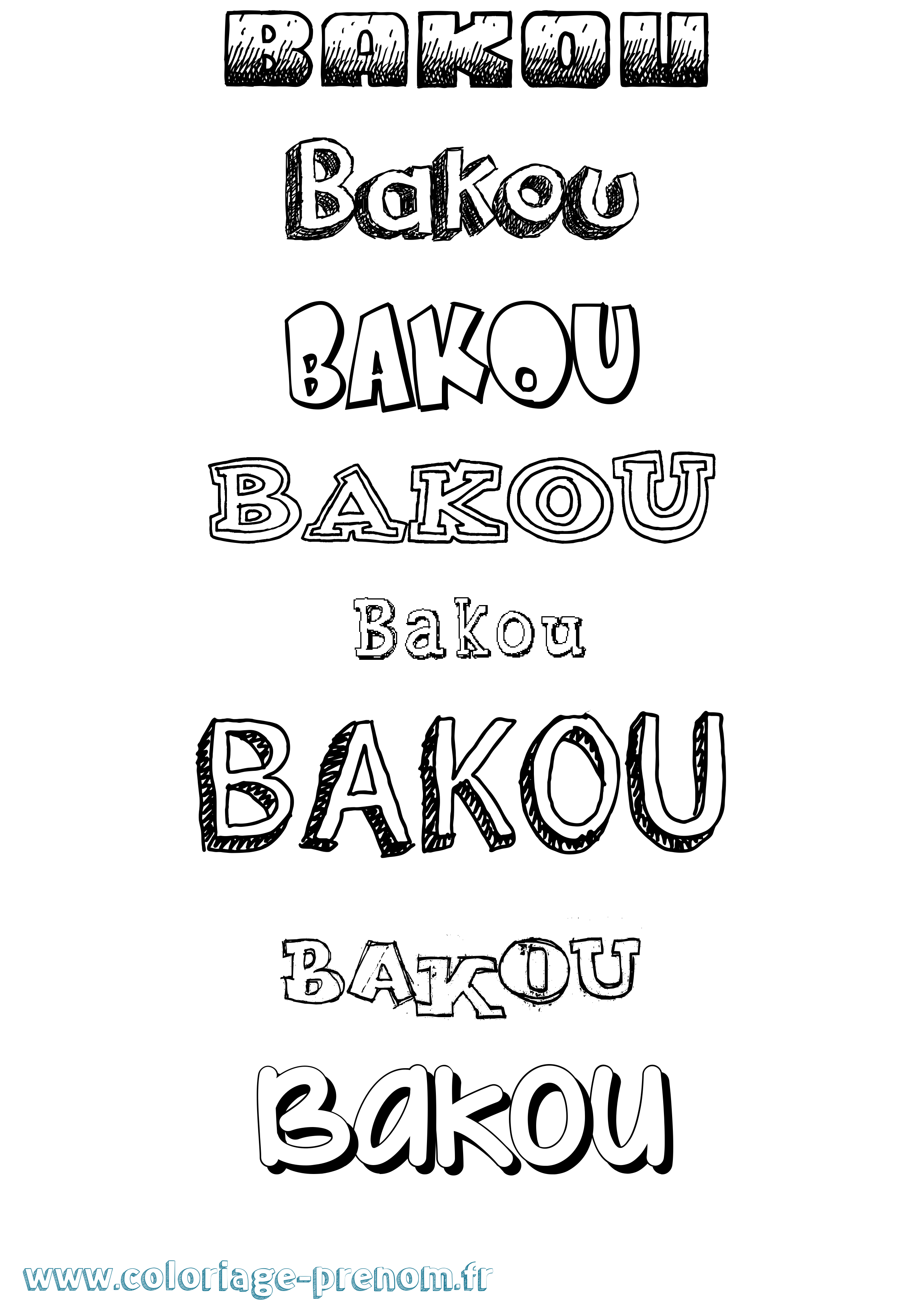 Coloriage Bakou Dessiné Coloriage prénom Bakou Dessiné