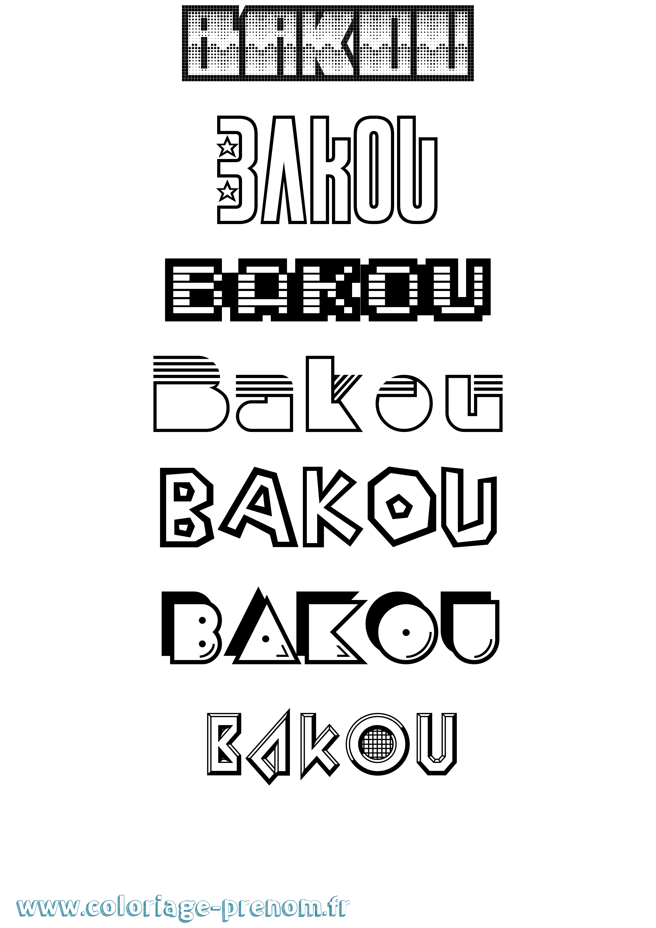 Coloriage Bakou Jeux Vidéos Coloriage prénom Bakou Jeux Vidéos