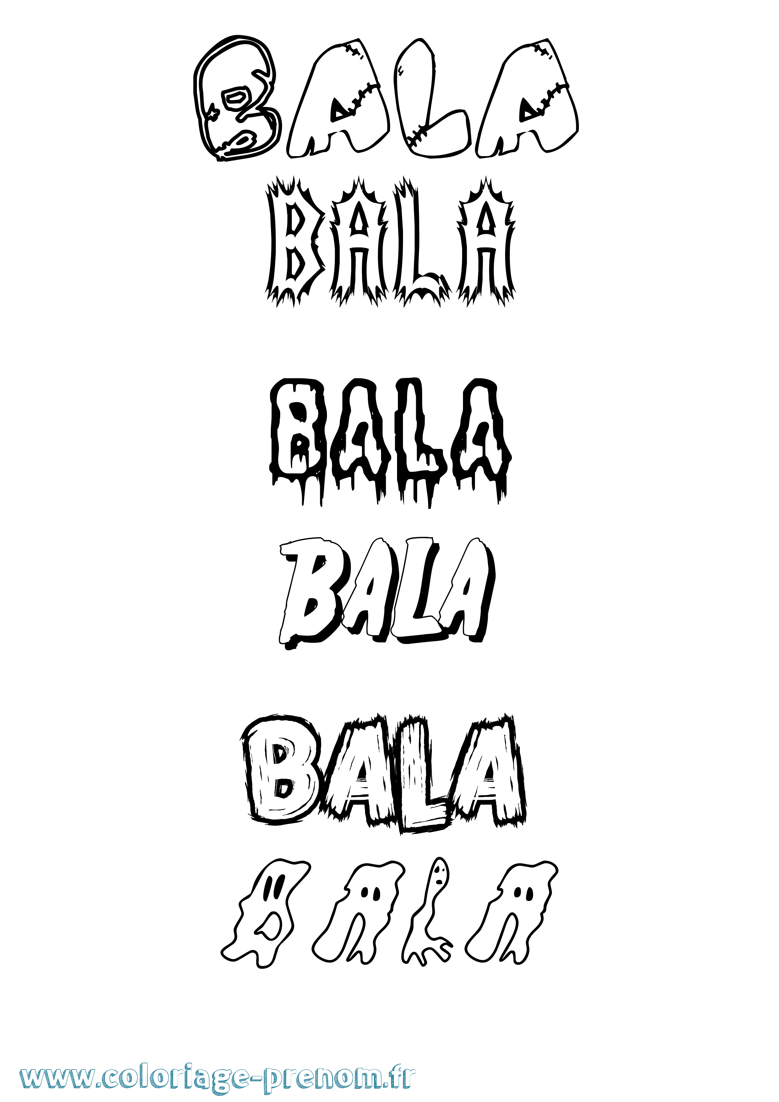 Coloriage Bala Frisson Coloriage prénom Bala Frisson