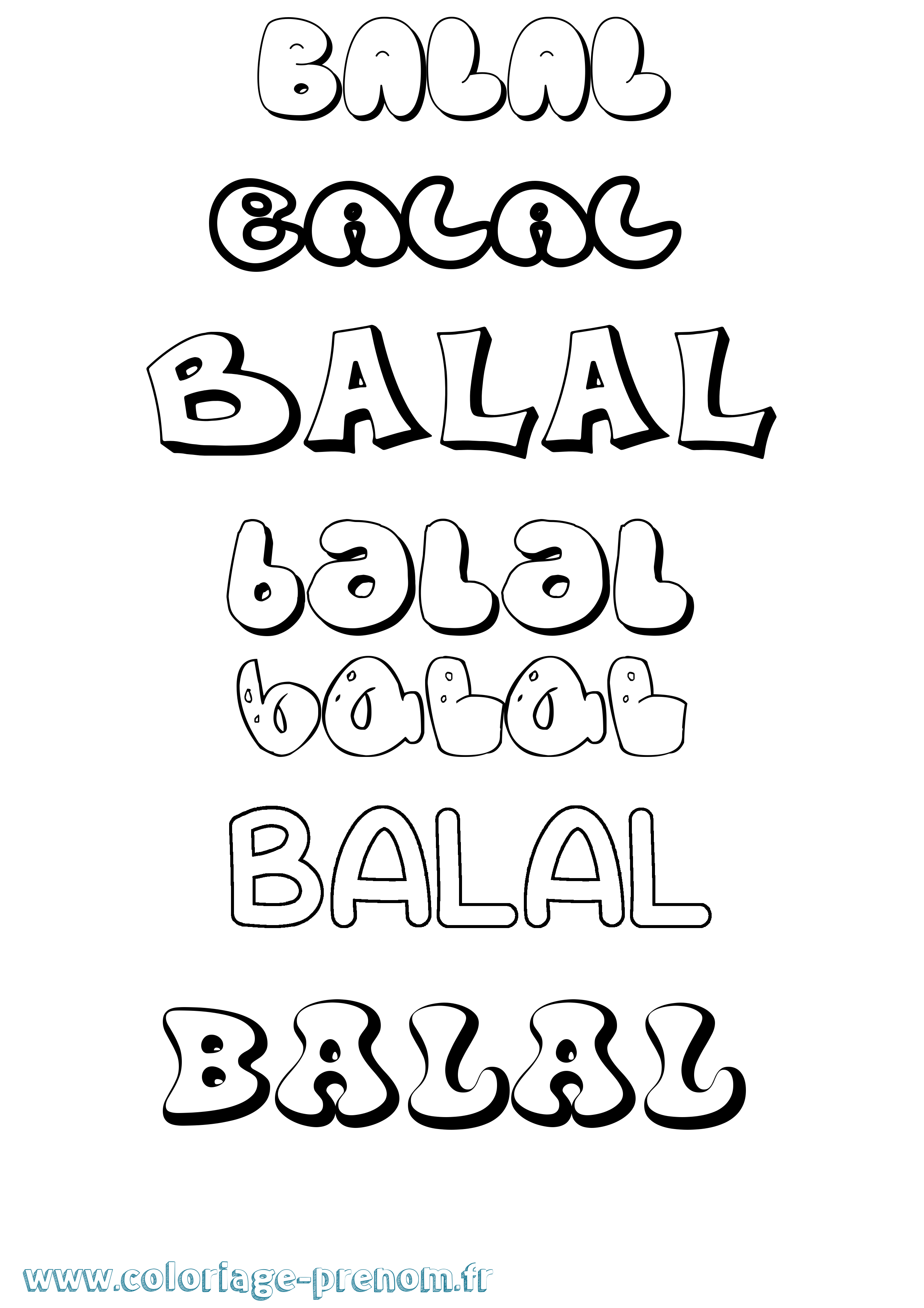 Coloriage Balal Bubble Coloriage prénom Balal Bubble