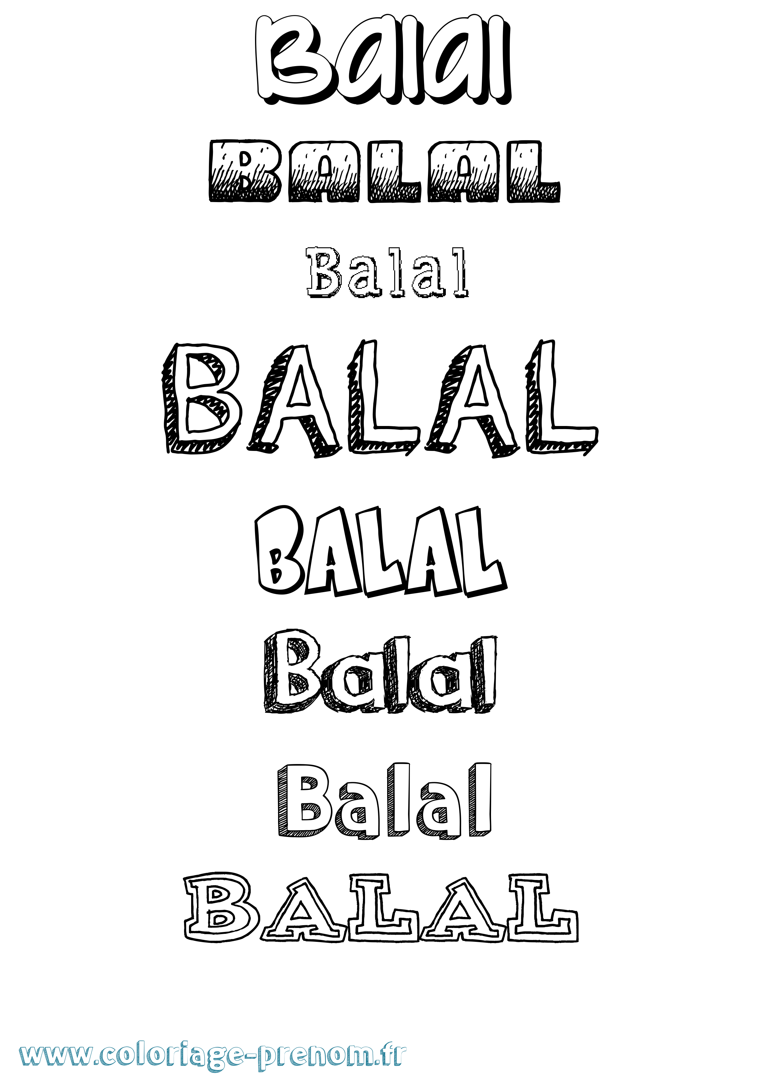 Coloriage Balal Dessiné Coloriage prénom Balal Dessiné