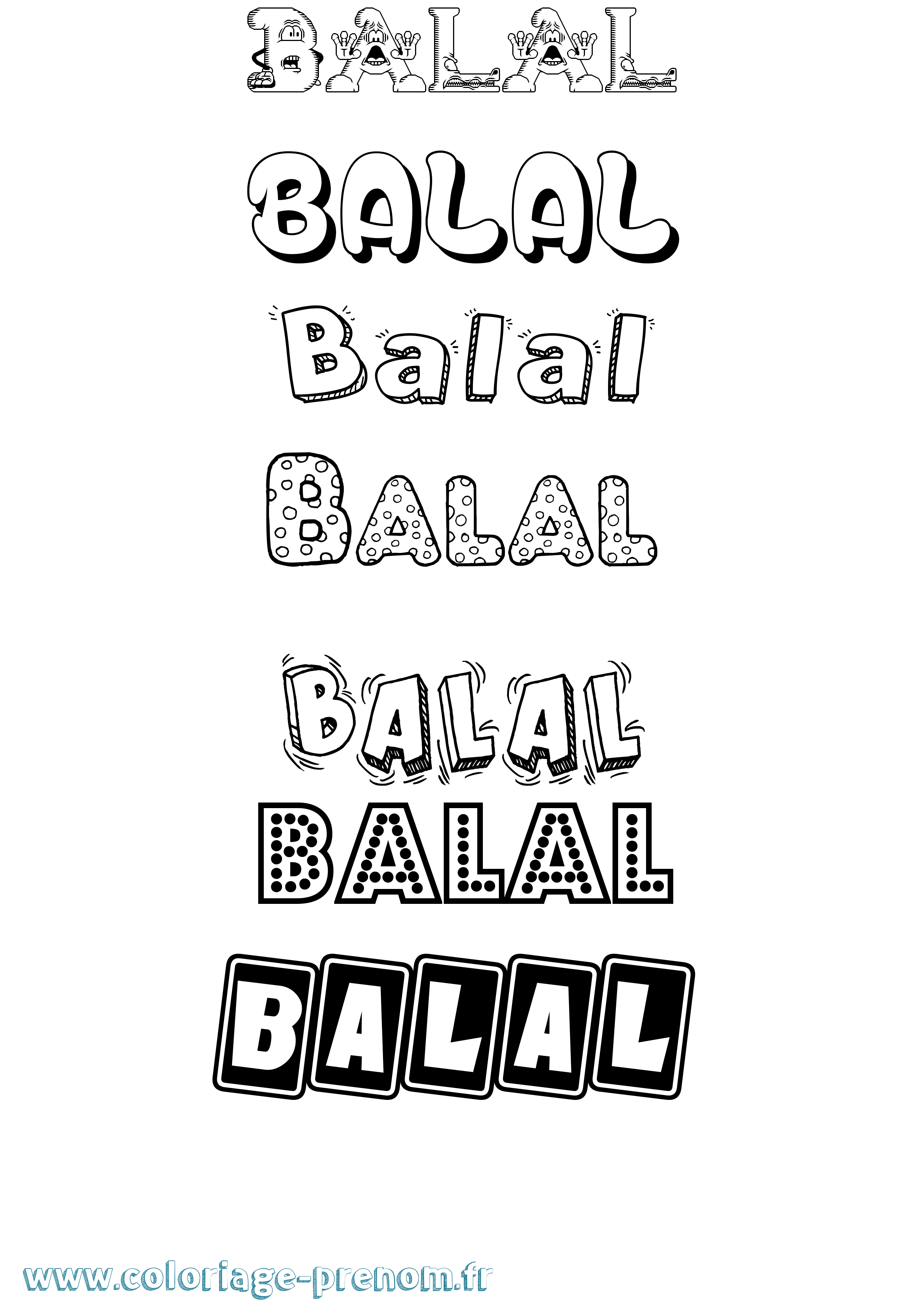 Coloriage Balal Fun Coloriage prénom Balal Fun