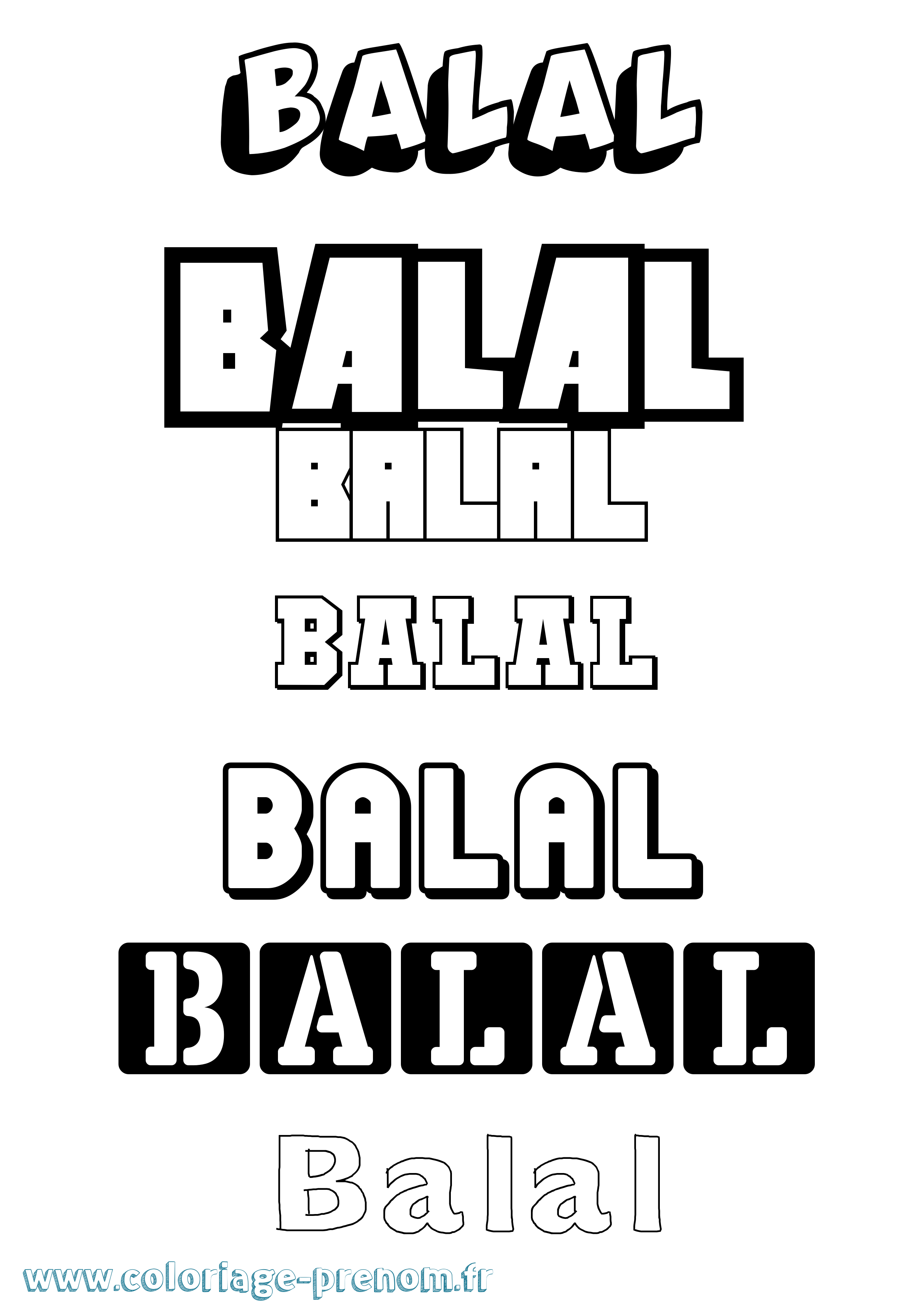 Coloriage Balal Simple Coloriage prénom Balal Simple