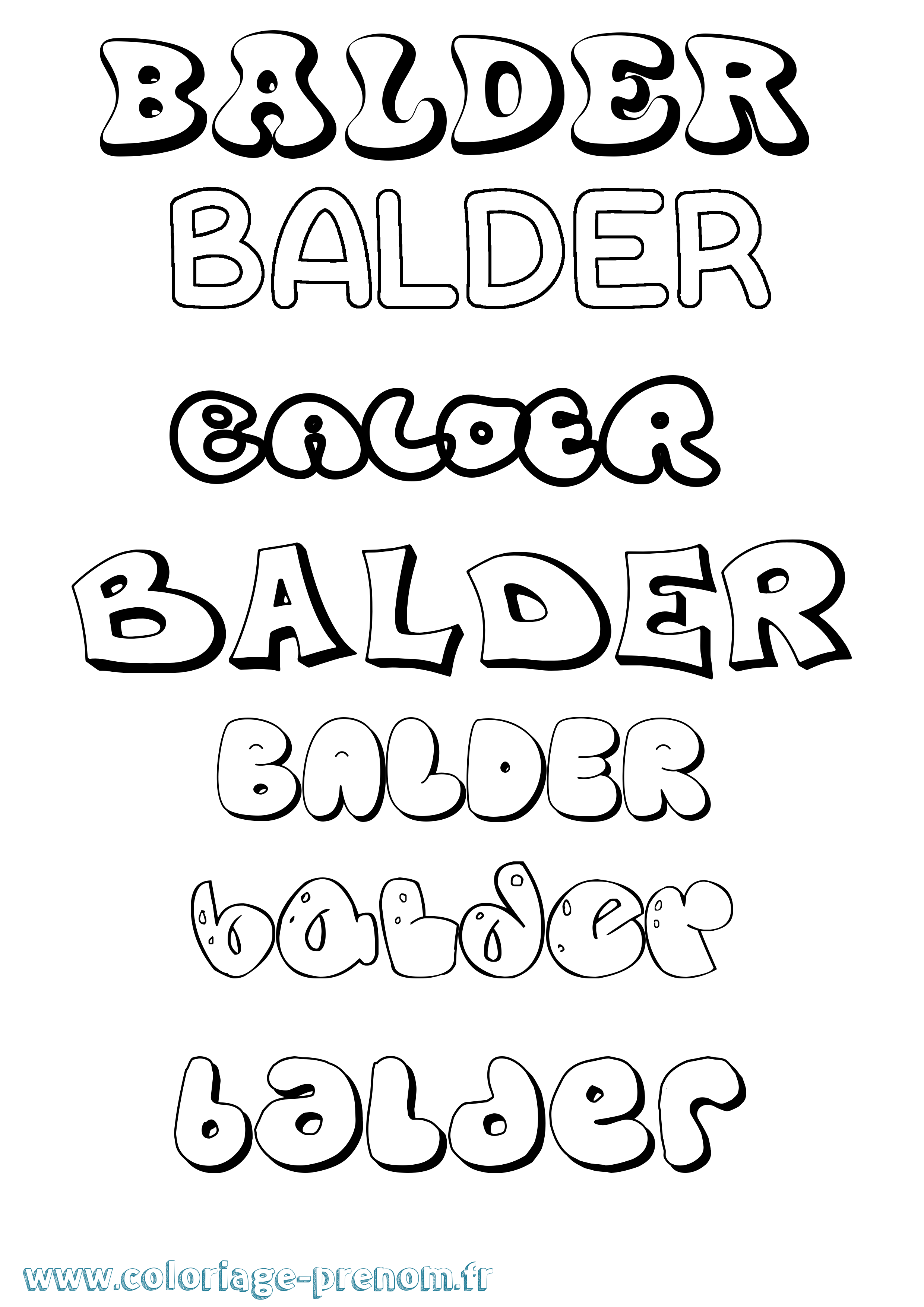 Coloriage Balder Bubble Coloriage prénom Balder Bubble