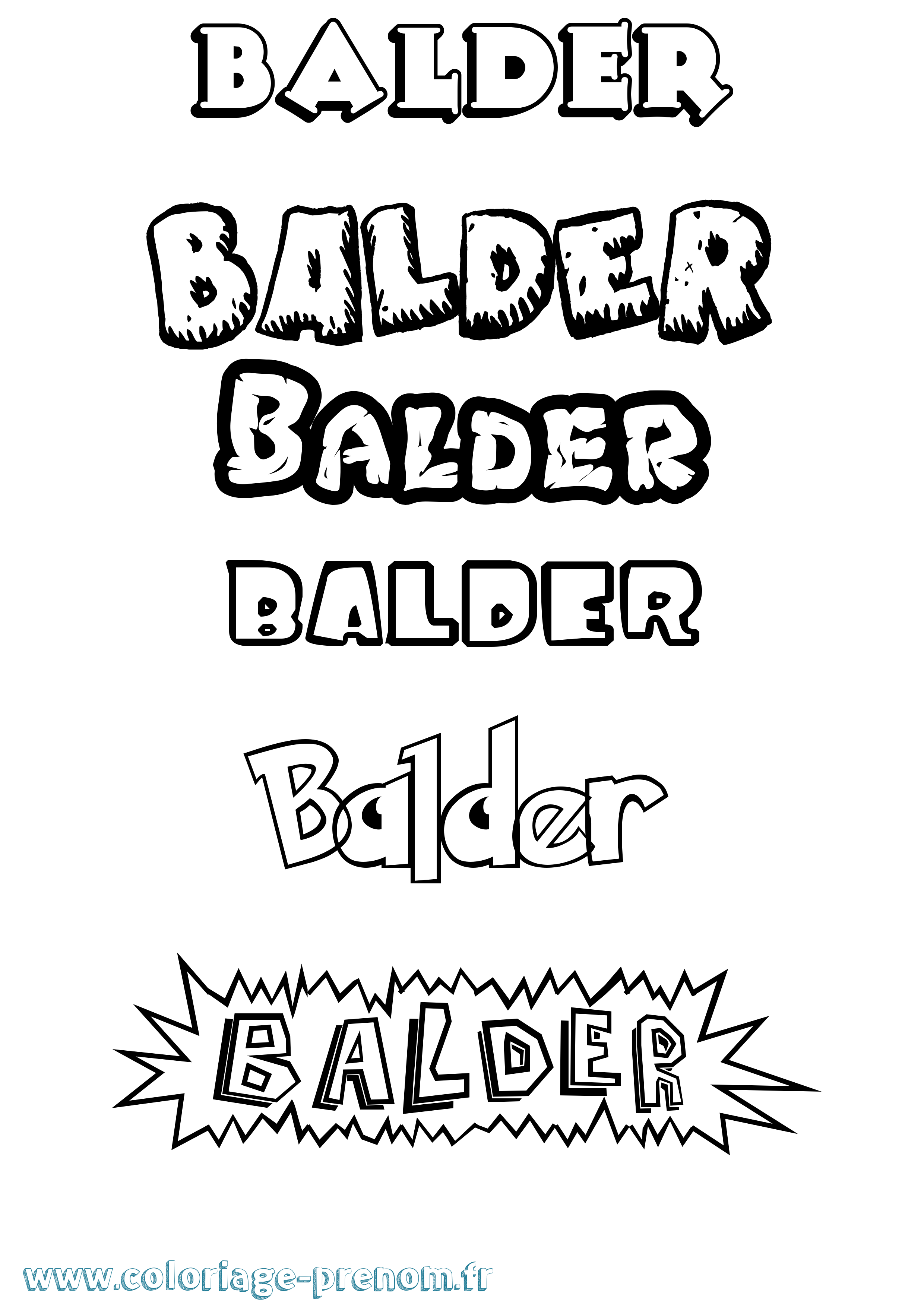 Coloriage Balder Dessin Animé Coloriage prénom Balder Dessin Animé
