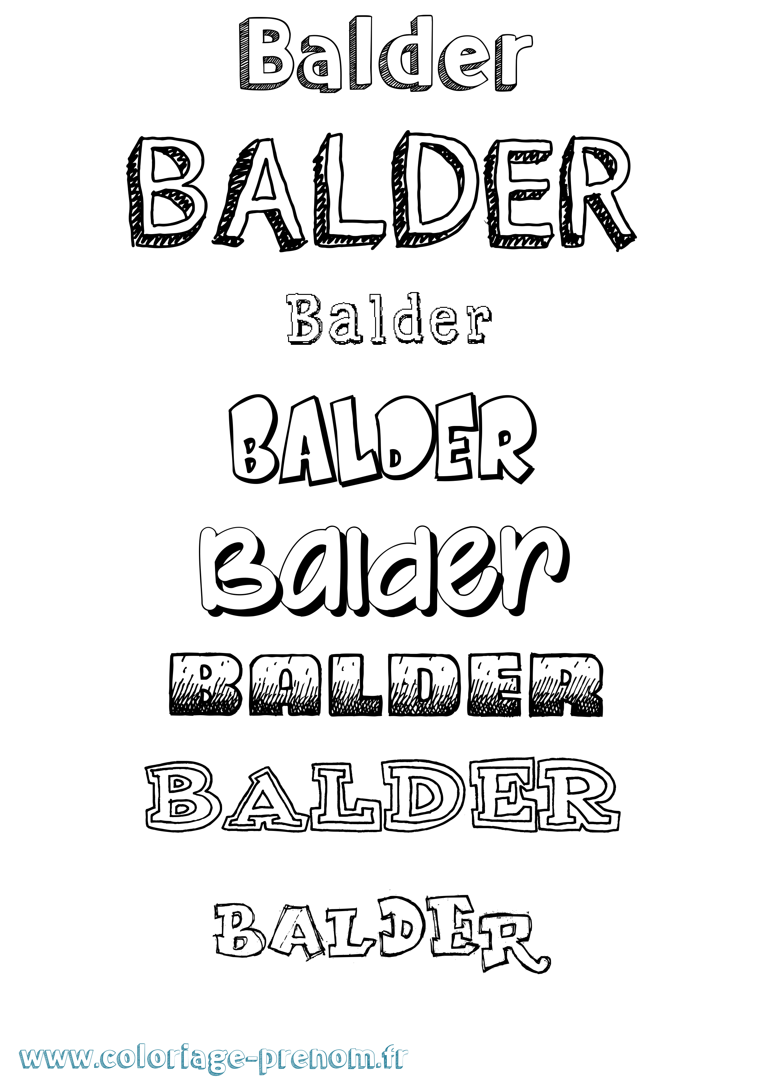 Coloriage Balder Dessiné Coloriage prénom Balder Dessiné