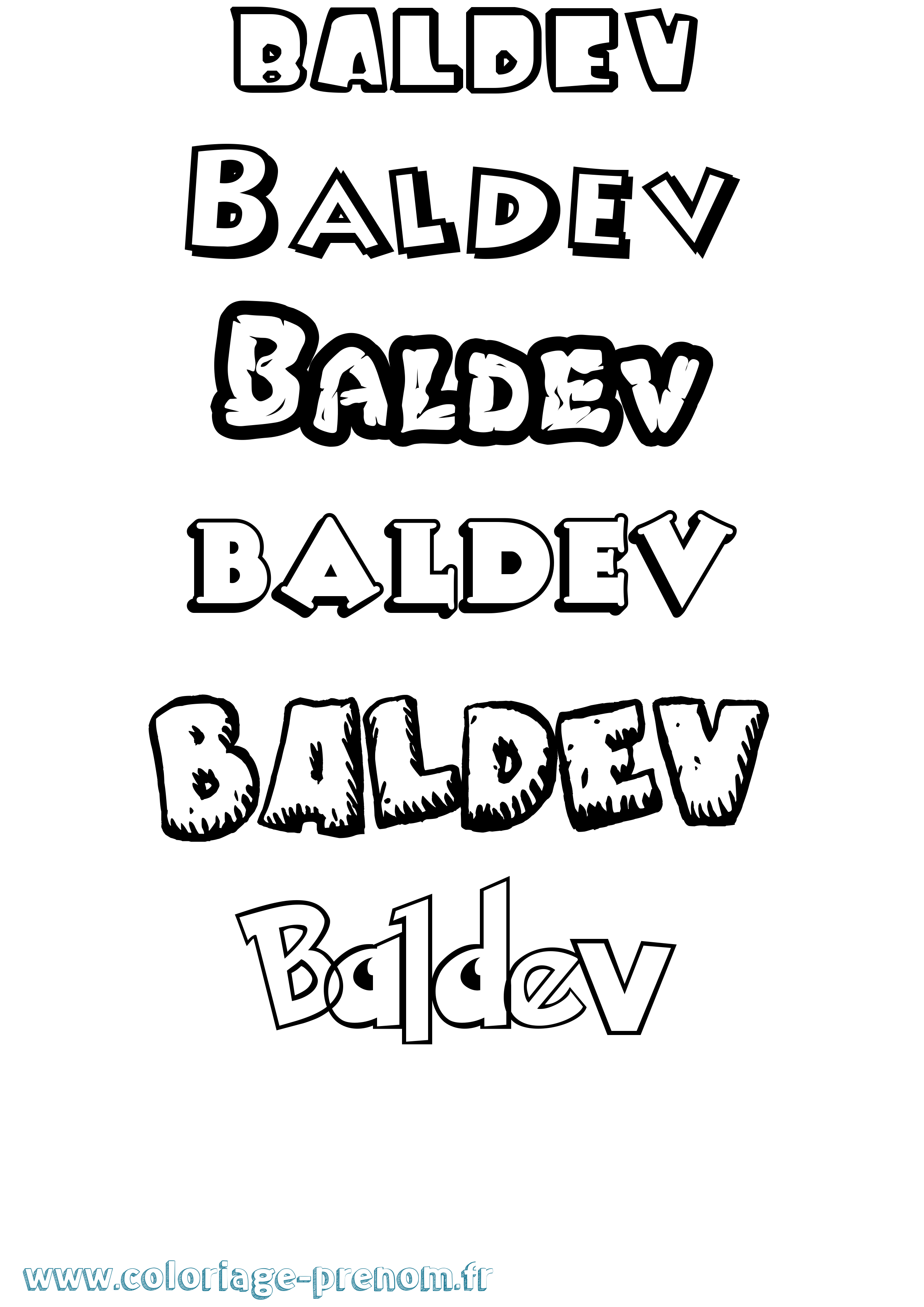 Coloriage Baldev Dessin Animé Coloriage prénom Baldev Dessin Animé