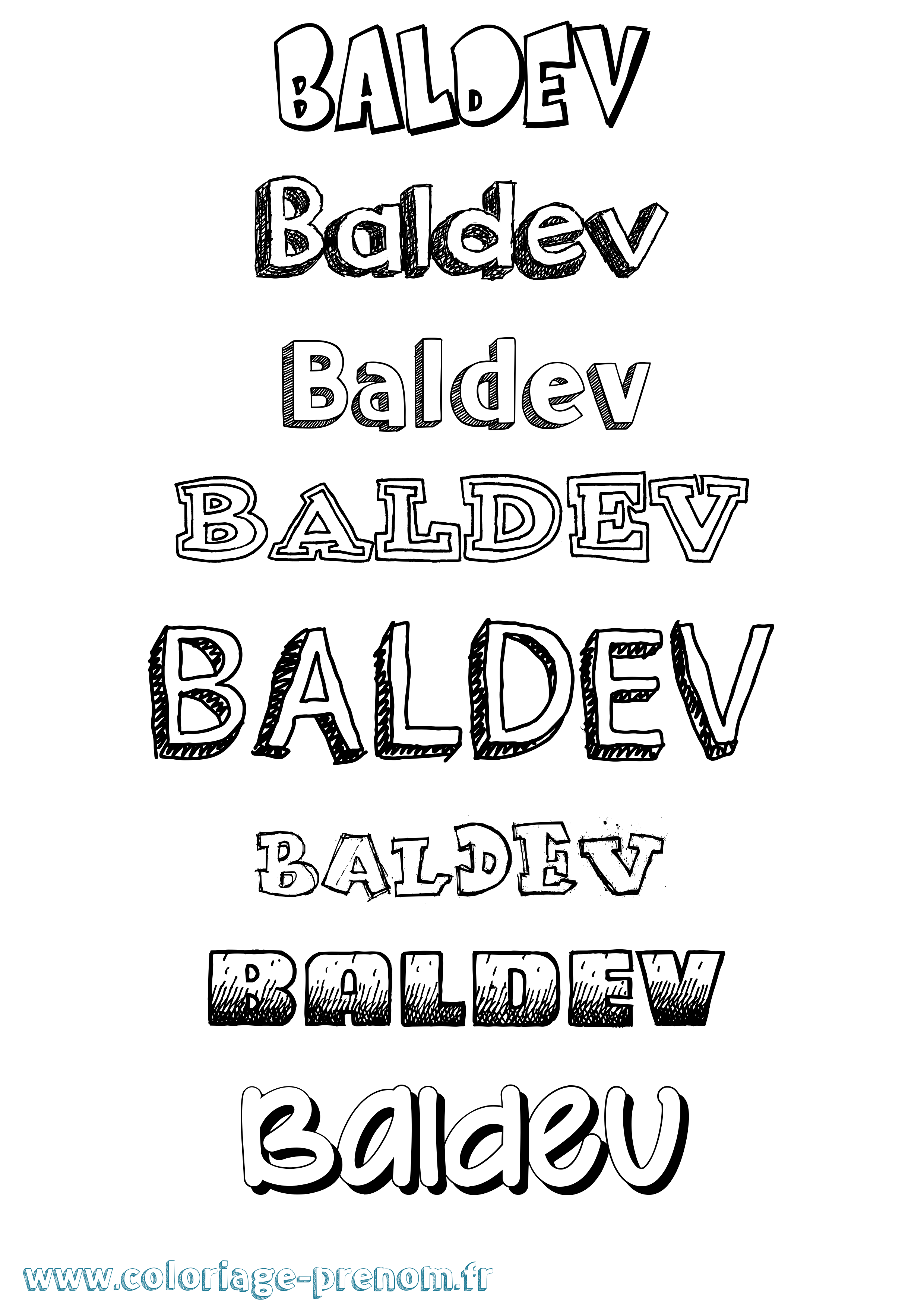 Coloriage Baldev Dessiné Coloriage prénom Baldev Dessiné