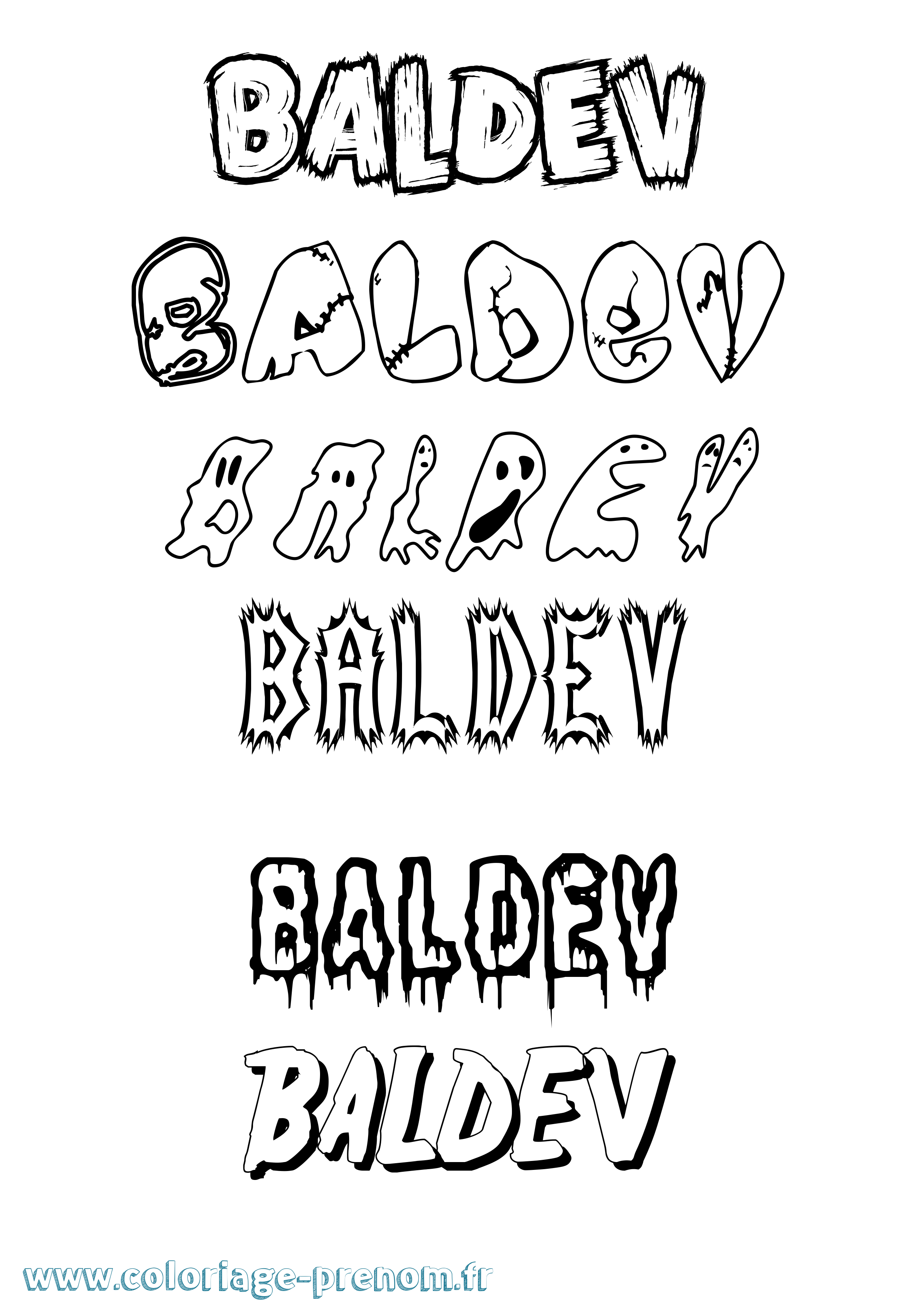 Coloriage Baldev Frisson Coloriage prénom Baldev Frisson