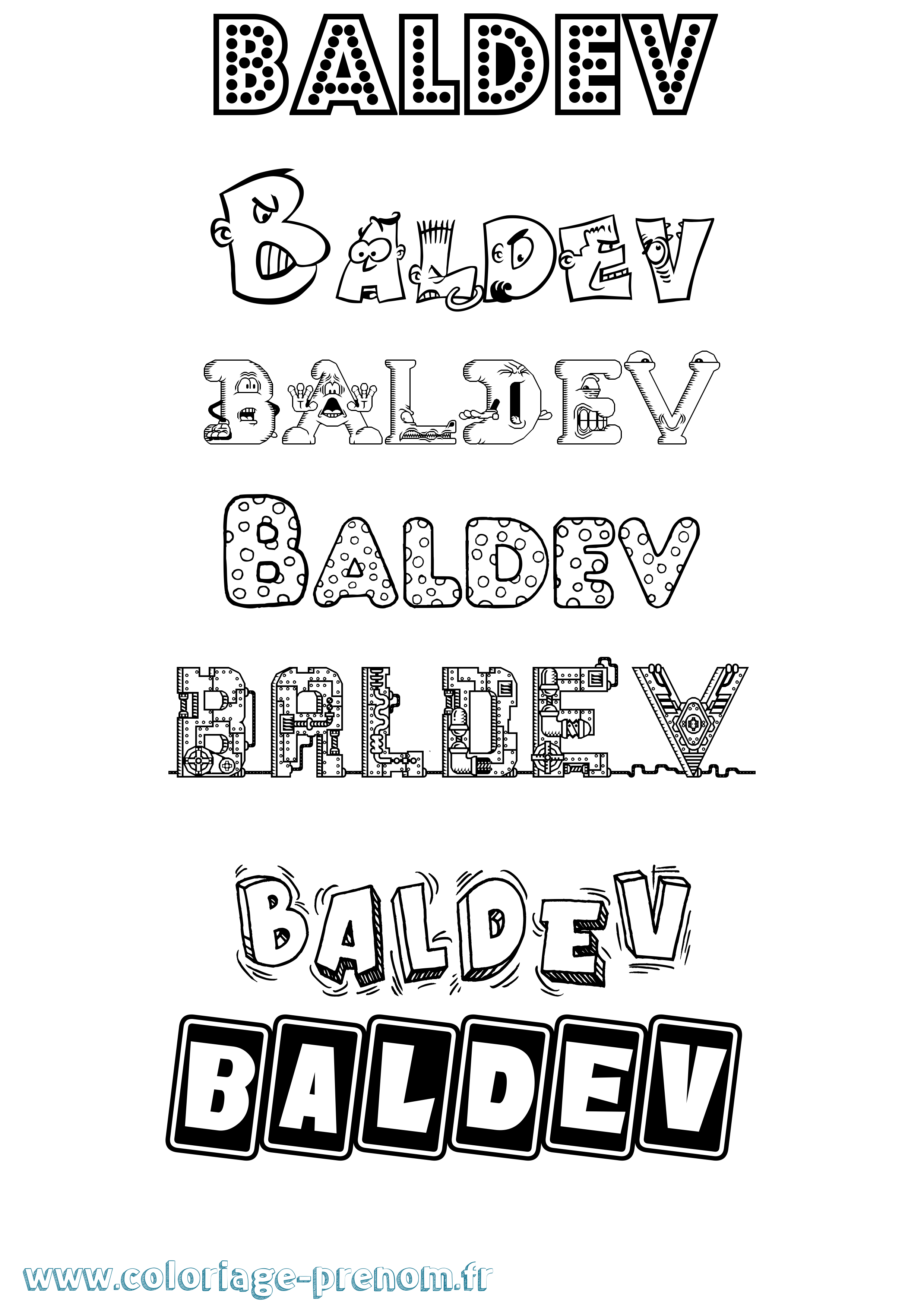 Coloriage Baldev Fun Coloriage prénom Baldev Fun