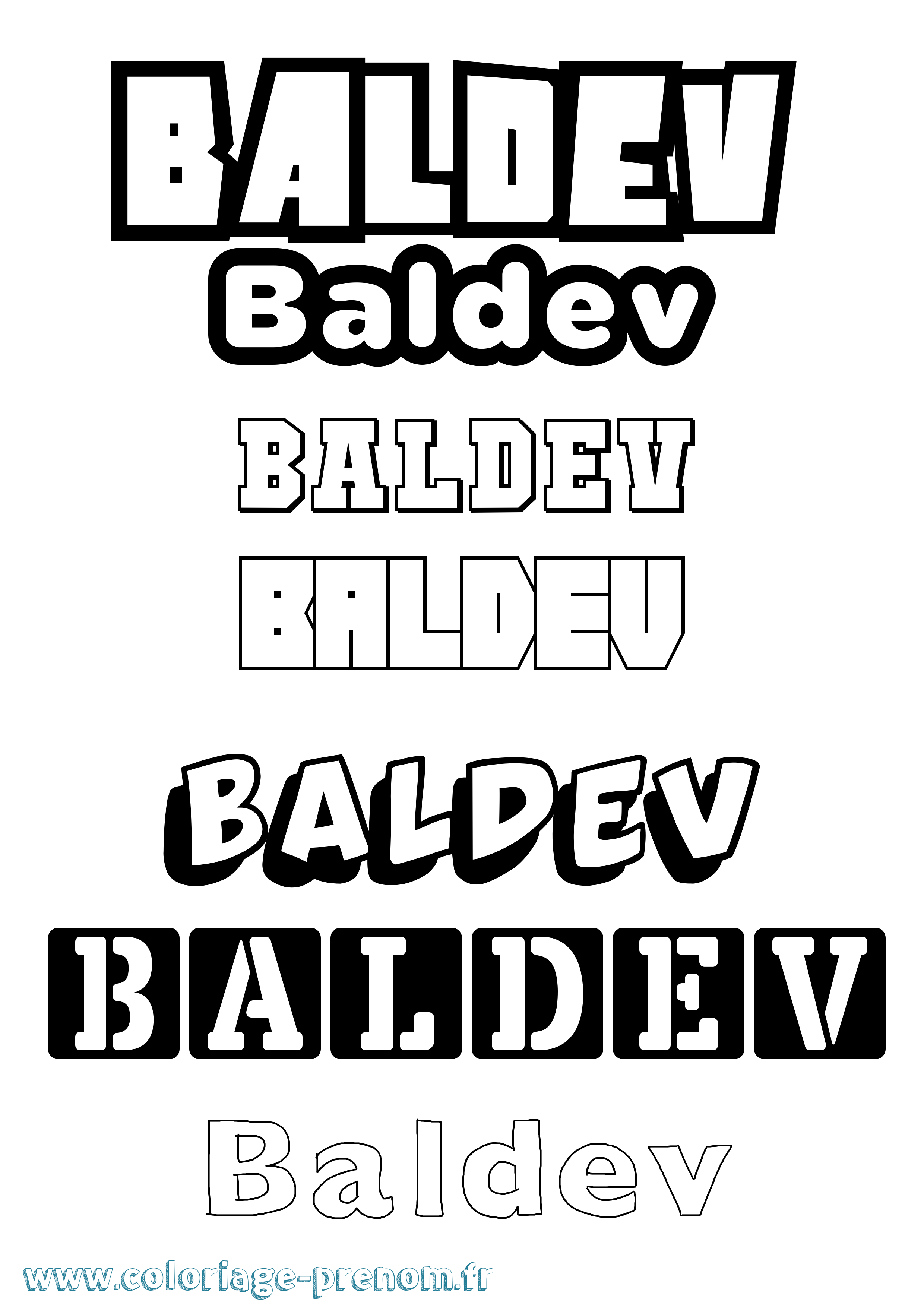Coloriage Baldev Simple Coloriage prénom Baldev Simple