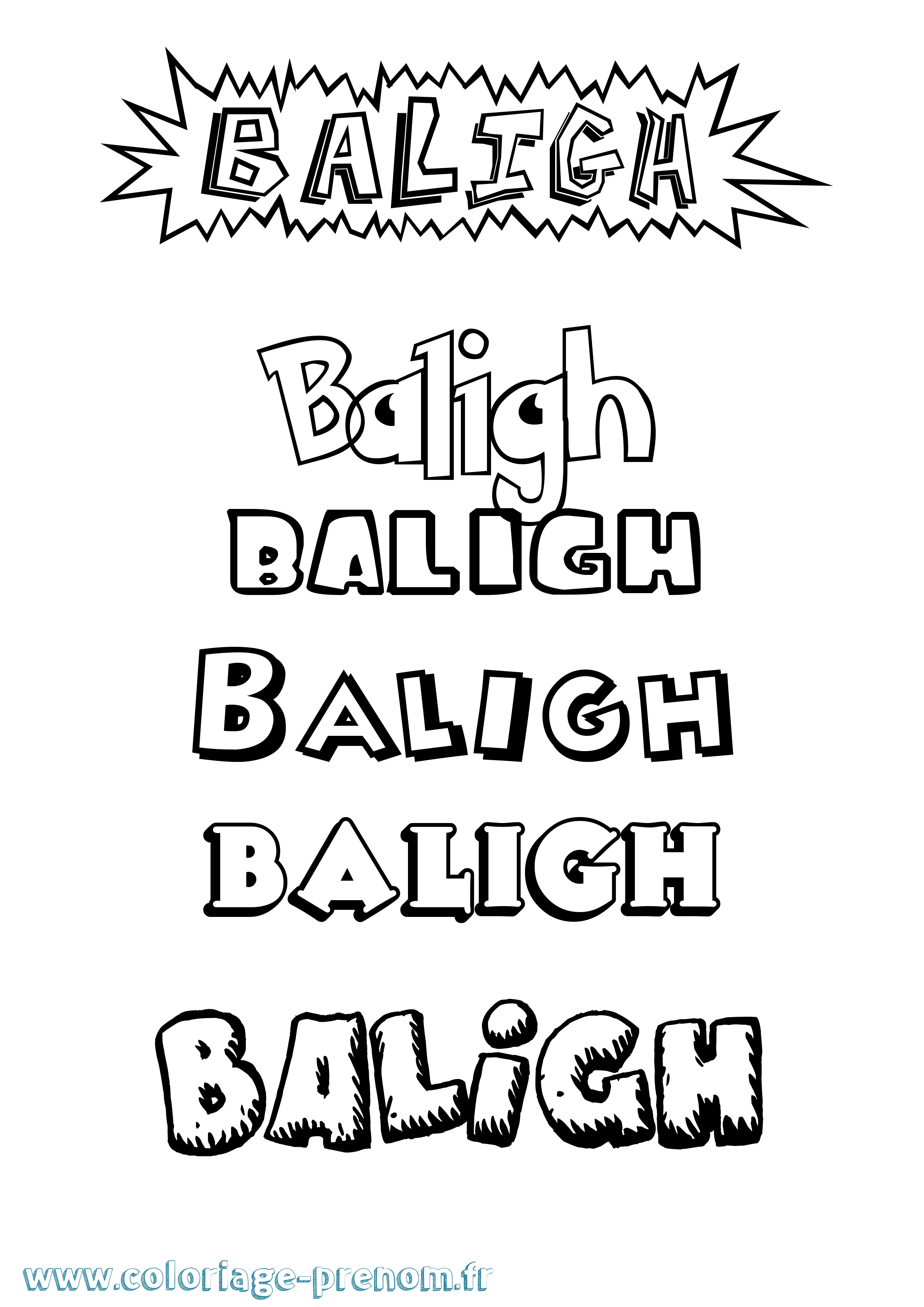 Coloriage Baligh Dessin Animé Coloriage prénom Baligh Dessin Animé