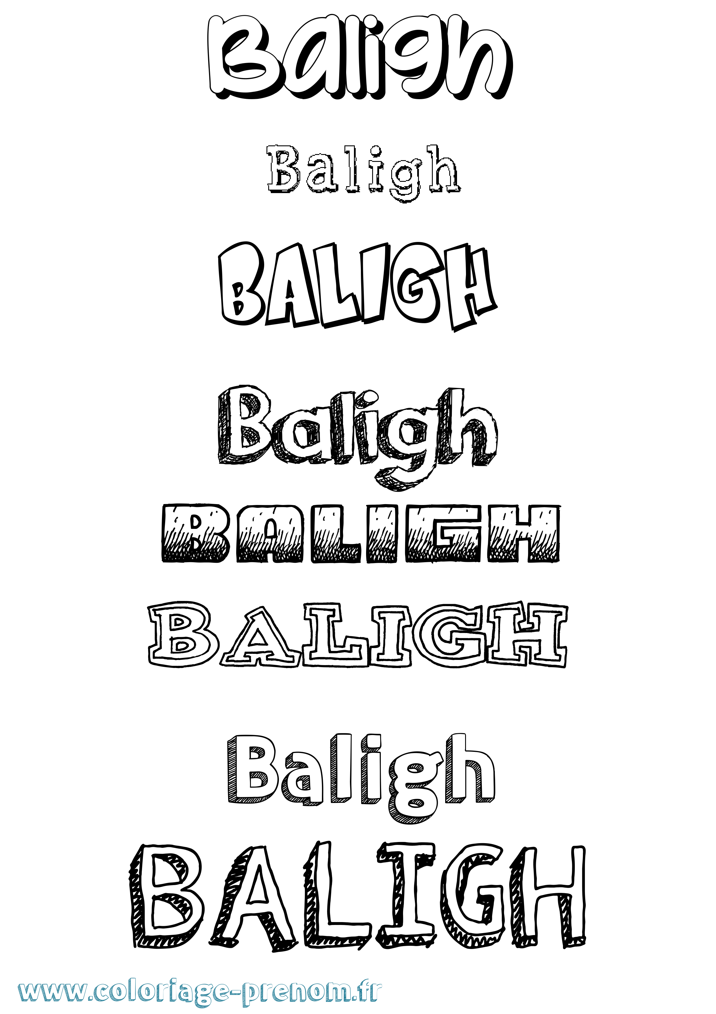 Coloriage prénom Baligh Dessiné